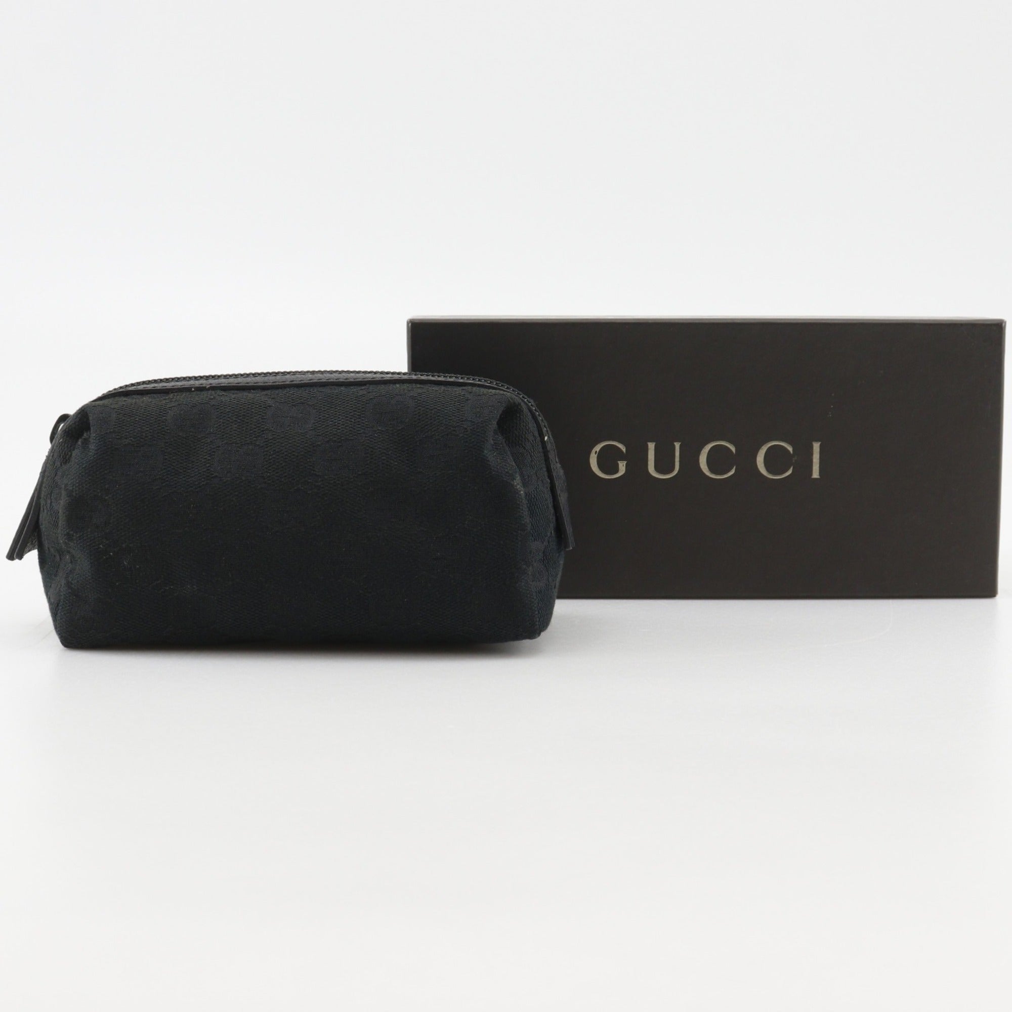 Gucci Black Gg Canvas Pouch (Pre-Owned)