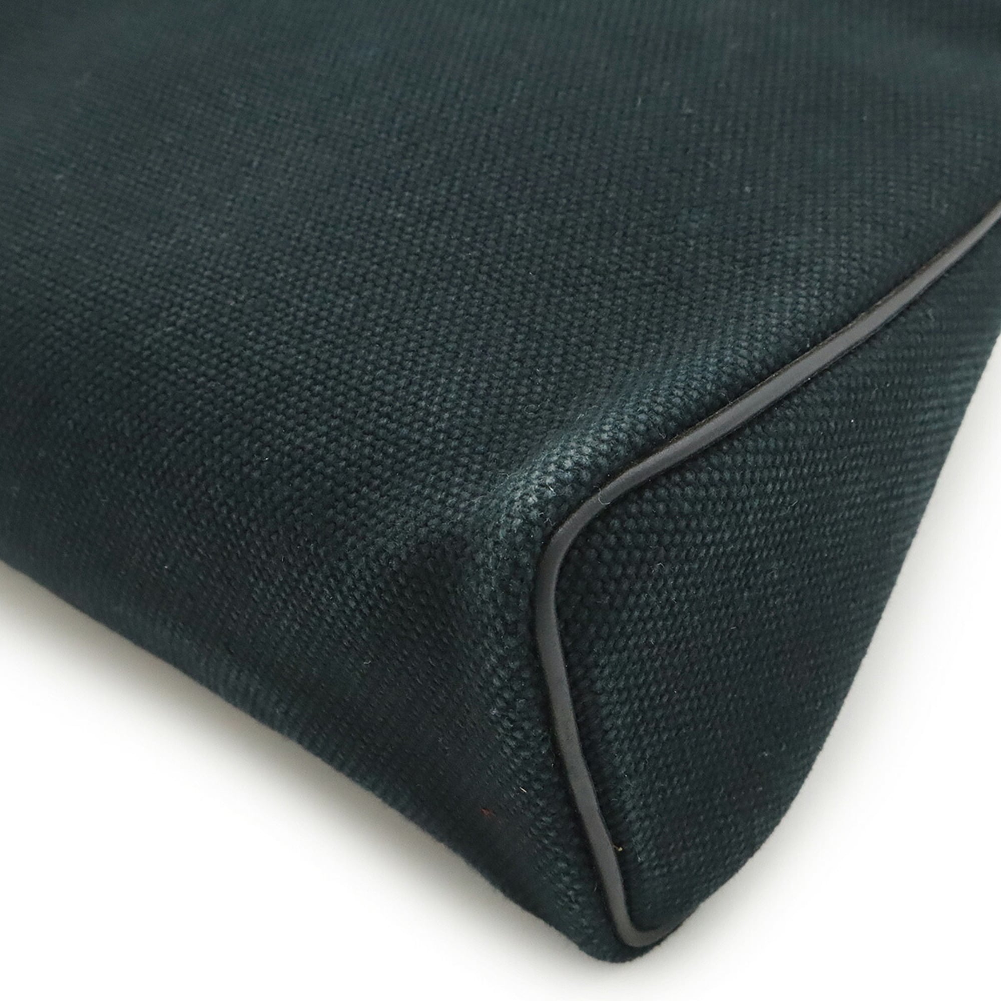 Hermes Black Canvas Leather Pouch (Pre-Owned)