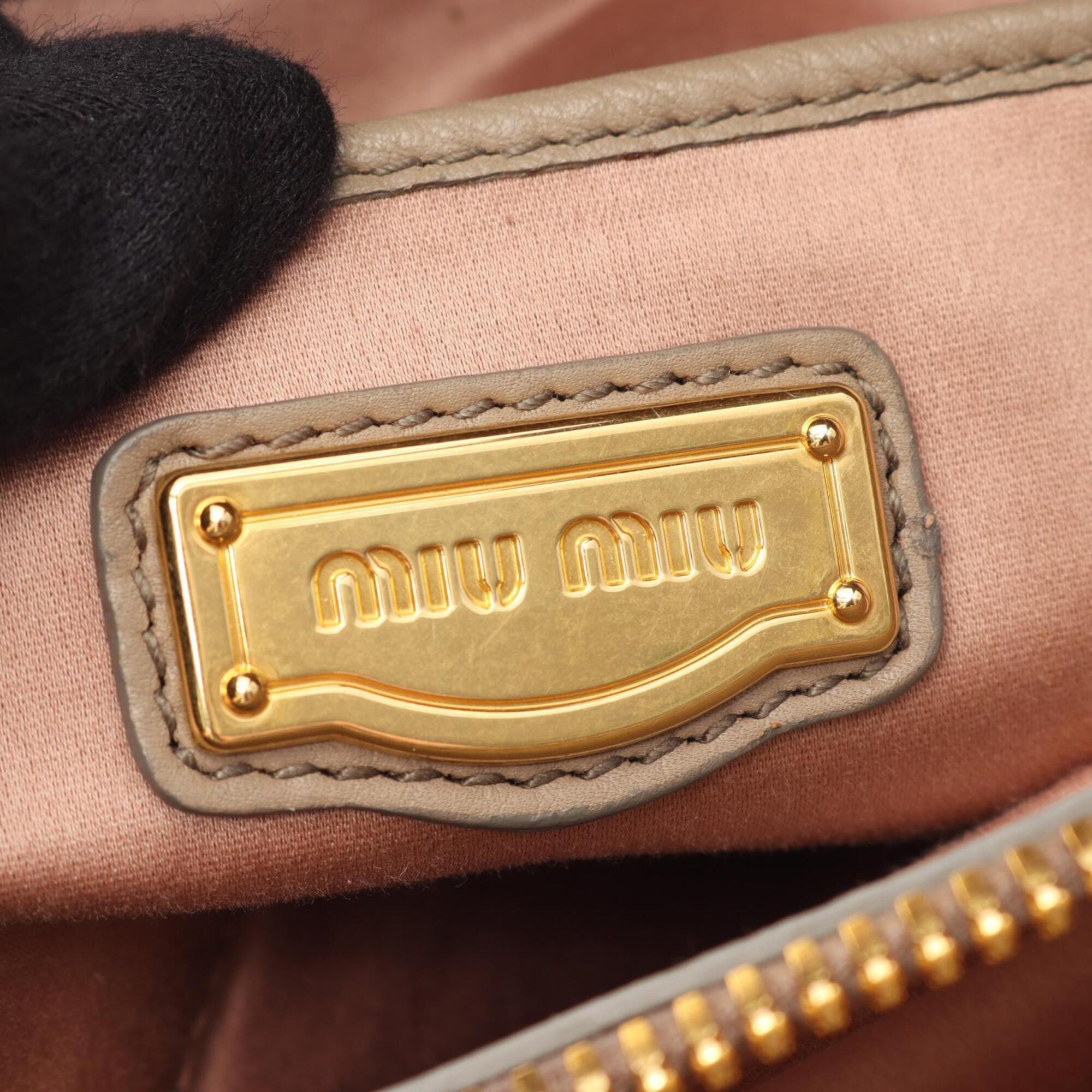 Miu Miu Beige Leather Handbag (Pre-Owned)