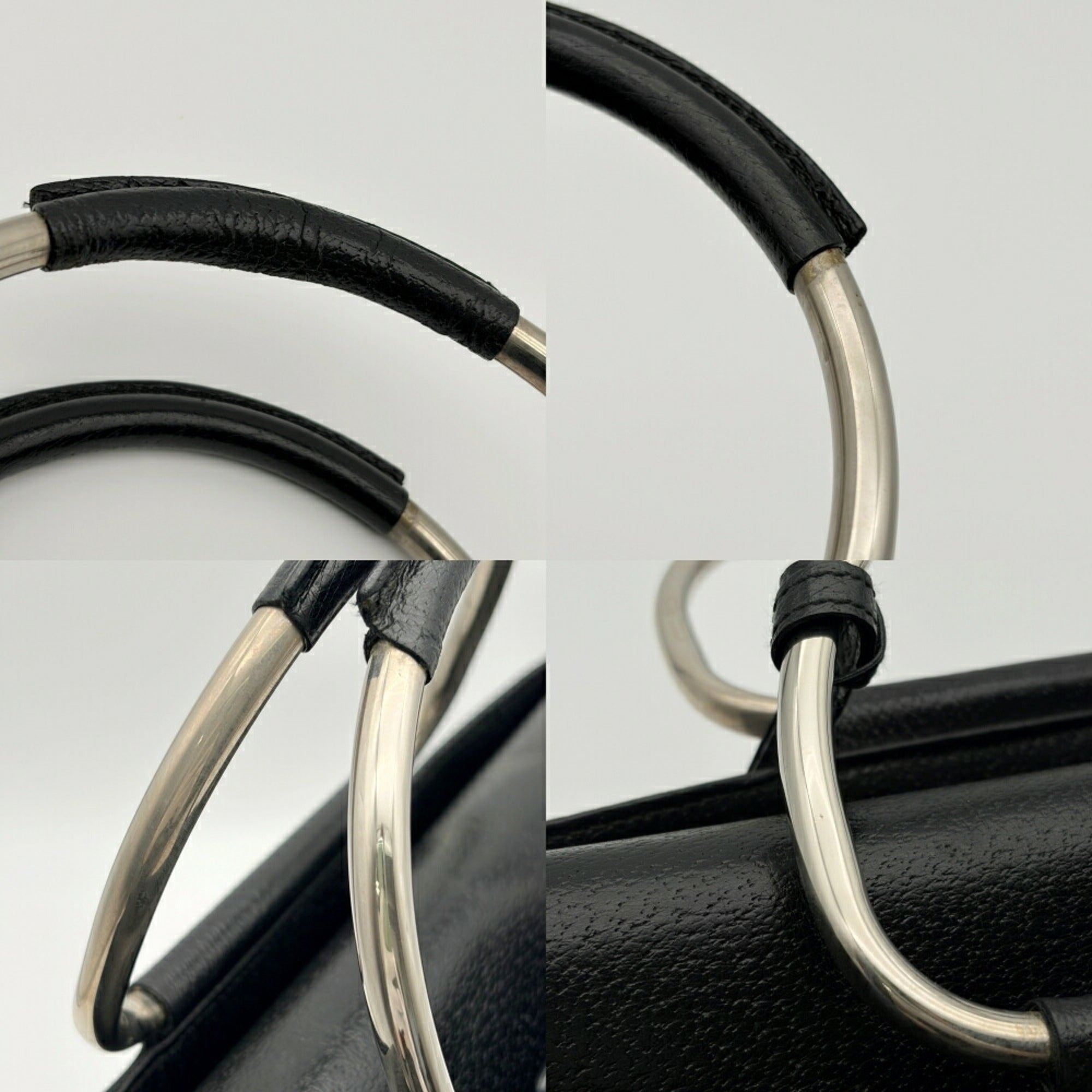 Gucci Black Leather Tote Bag (Pre-Owned)