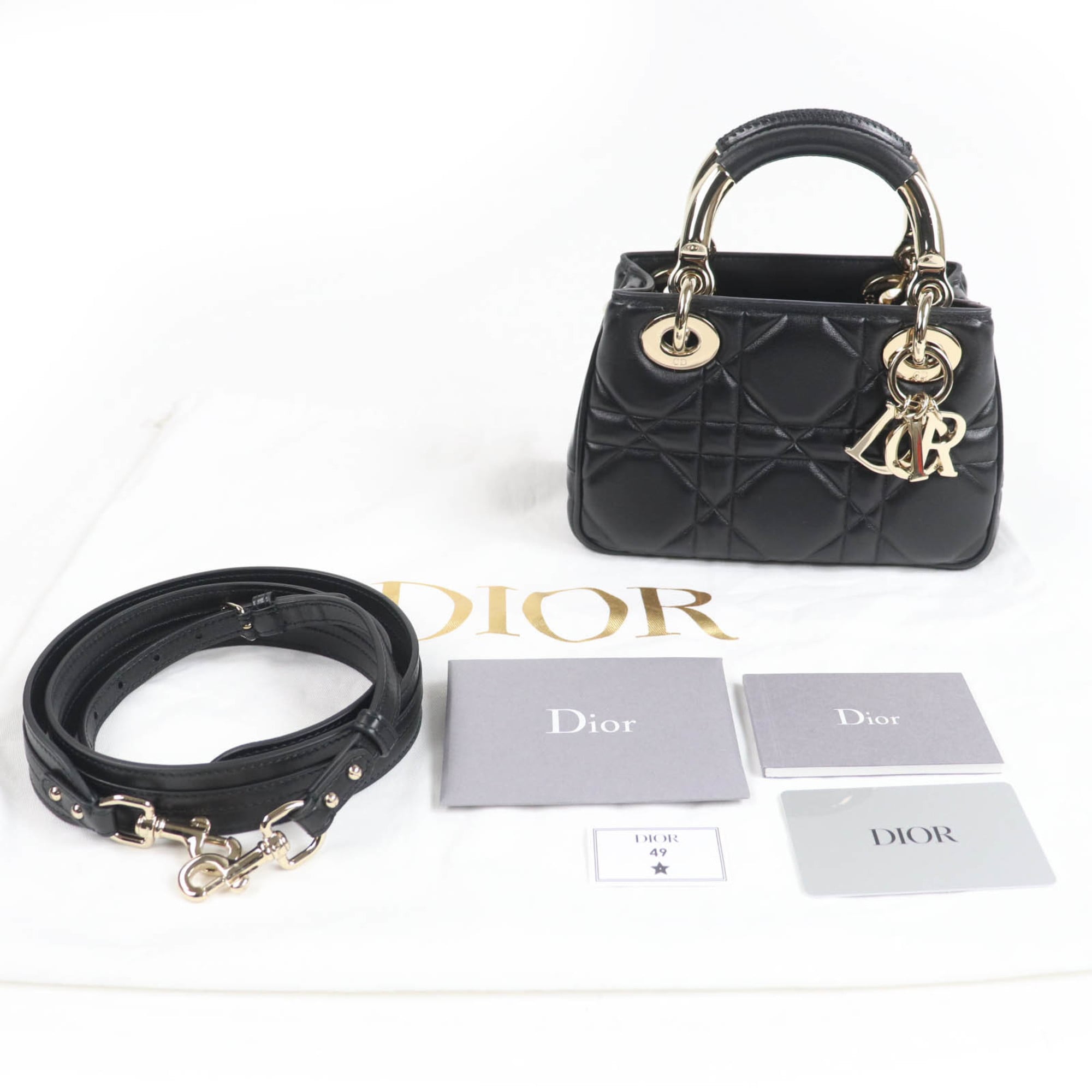 Christian Dior Black Leather Handbag Shoulder Bag (Pre-Owned)