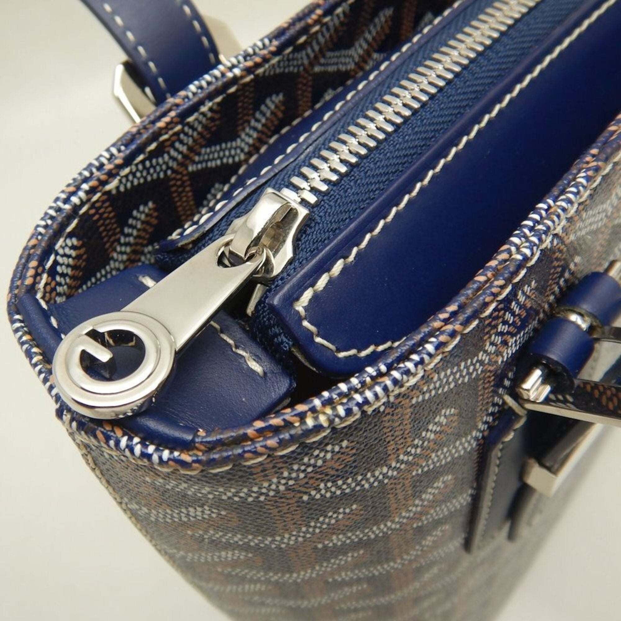 Goyard Navy Coated Canvas Tote Bag (Pre-Owned)