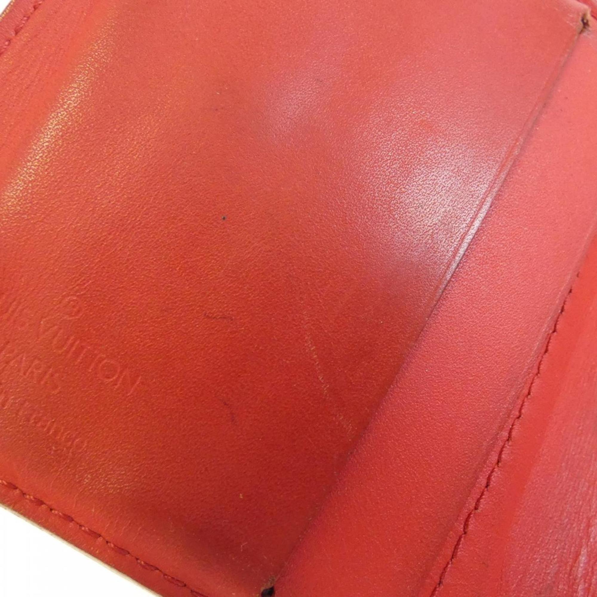 Louis Vuitton Red Color Leather Wallet (Bi-Fold) (Pre-Owned)
