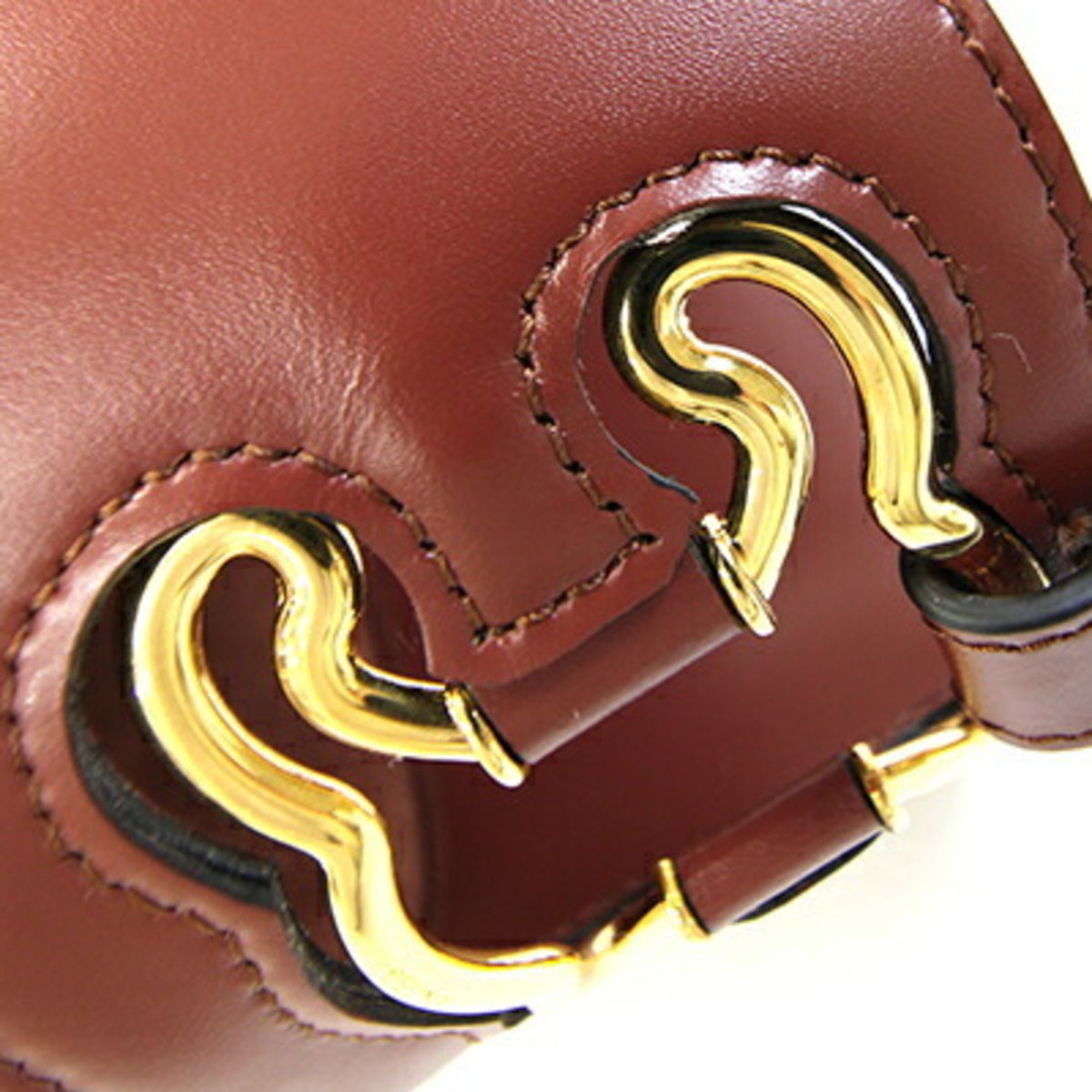 Celine Red Brown Leather Shoulder Bag (Pre-Owned)
