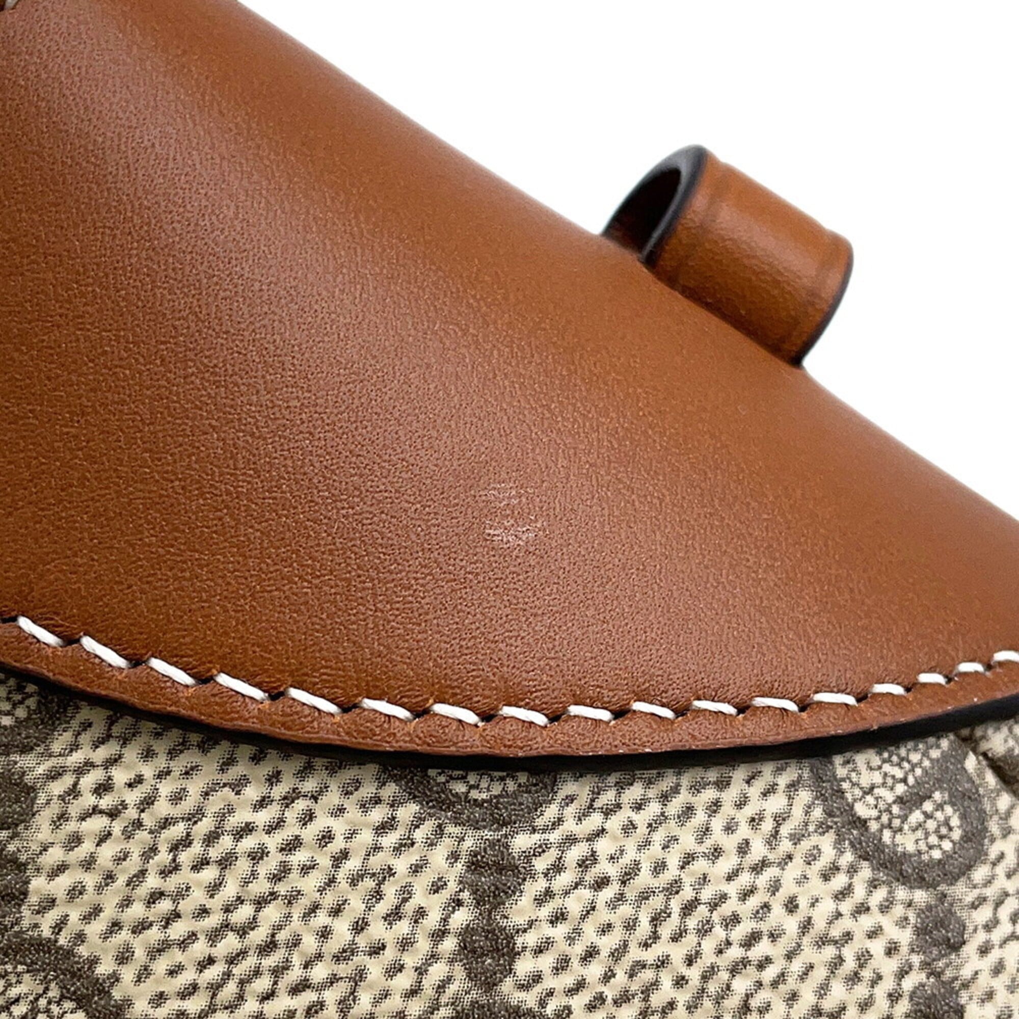 Gucci Beige Brown Gg Supreme Leather Handbag Shoulder Bag (Pre-Owned)