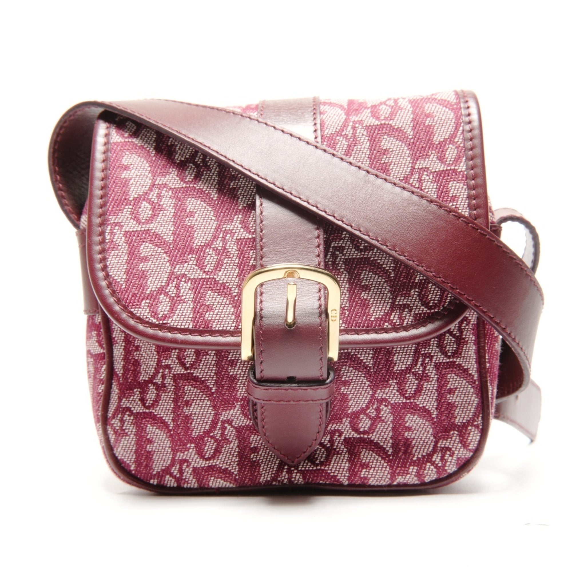 Christian Dior Trotter Red Color Canvas Shoulder Bag (Pre-Owned)