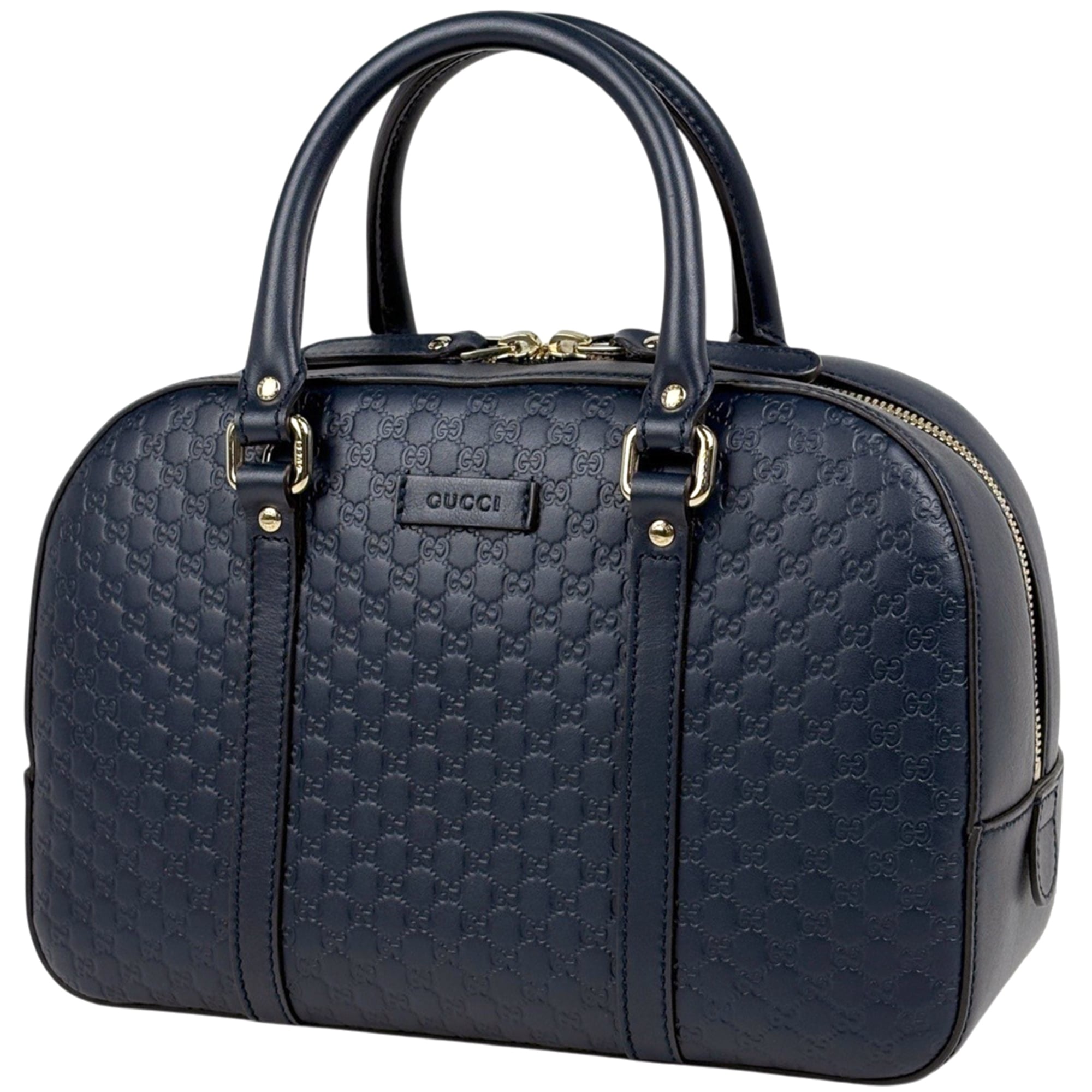 Gucci Navy Leather Handbag (Pre-Owned)
