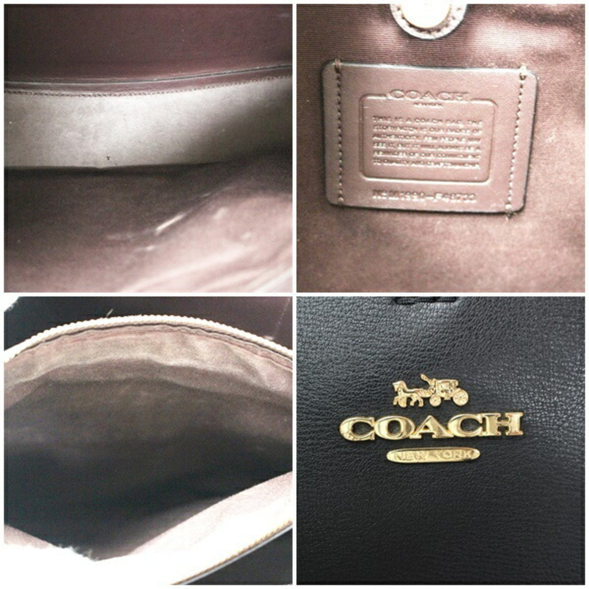 Coach Black Dark Brown Leather Tote Bag (Pre-Owned)