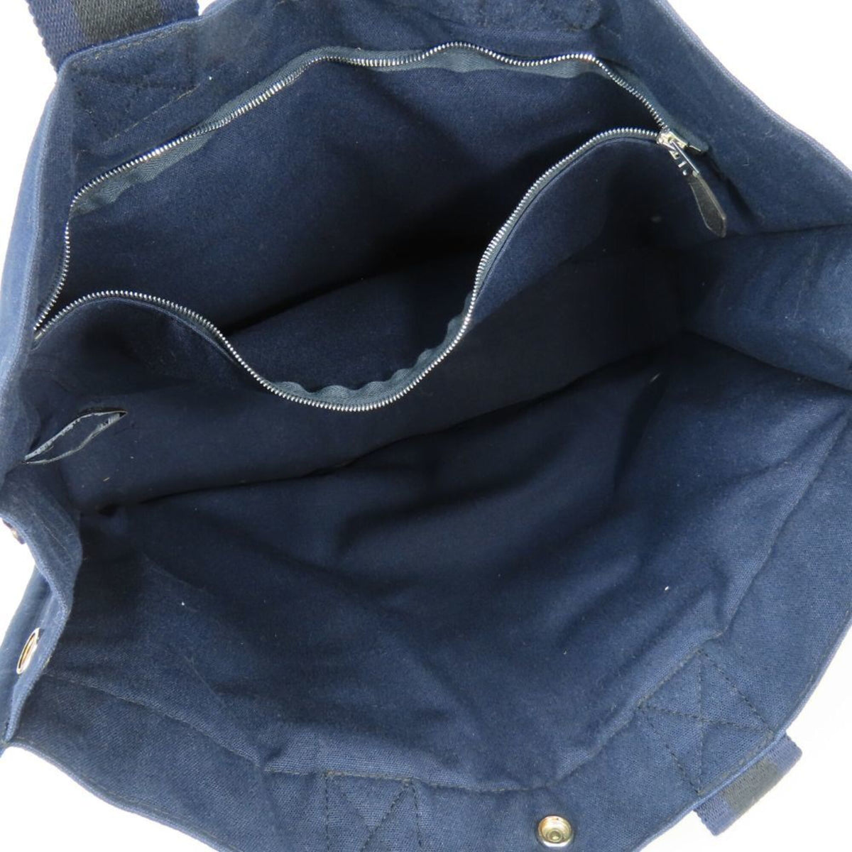 Hermes Black Navy Canvas Tote Bag (Pre-Owned)
