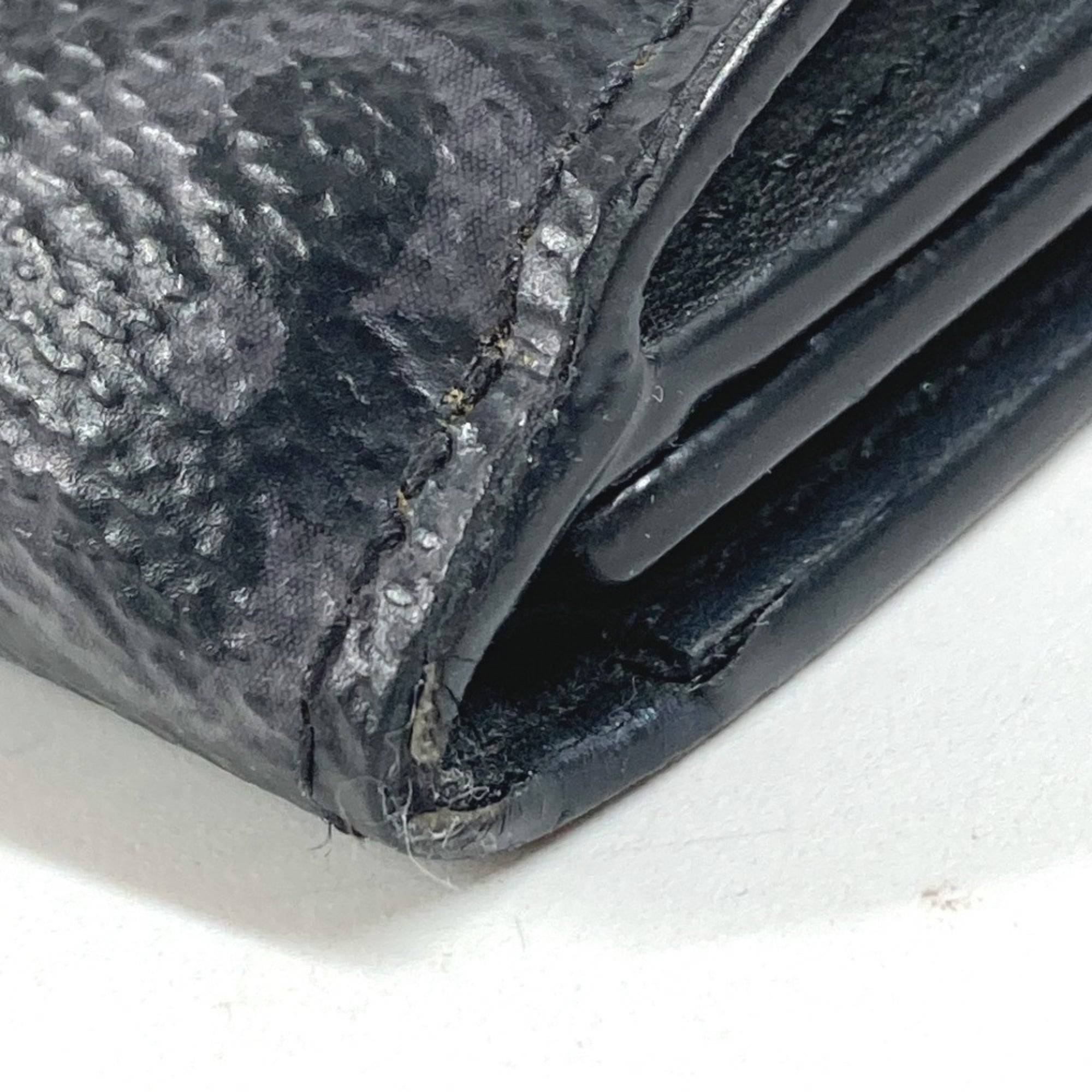 Louis Vuitton Black Gray Monogram Eclipse Canvas Wallet (Tri-Fold) (Pre-Owned)