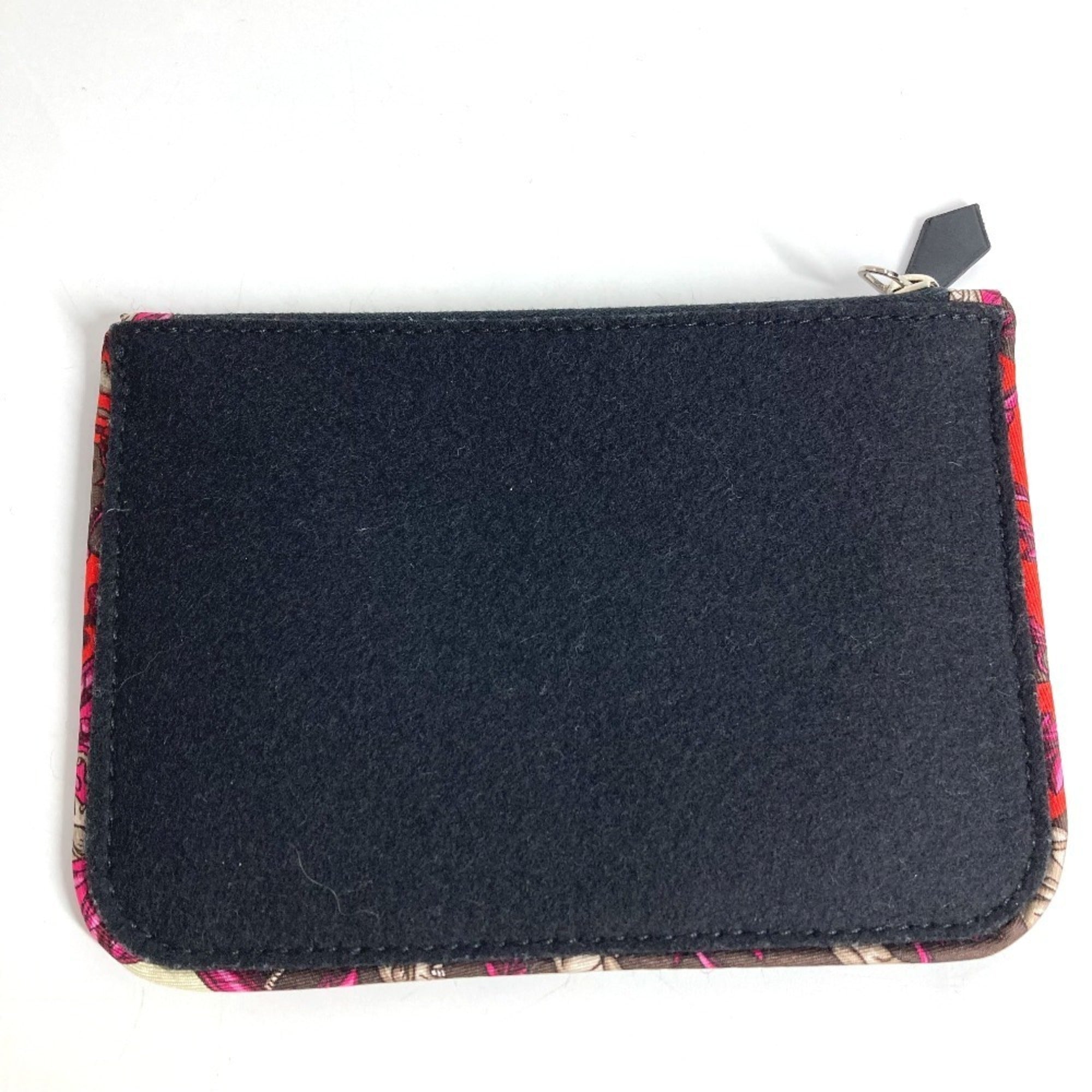 Hermes Sellier Black Multi-Color Felt Silk Pouch Wash Bag (Pre-Owned)
