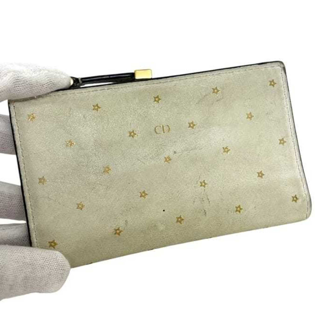 Christian Dior Beige Leather Wallet (Bi-Fold) (Pre-Owned)