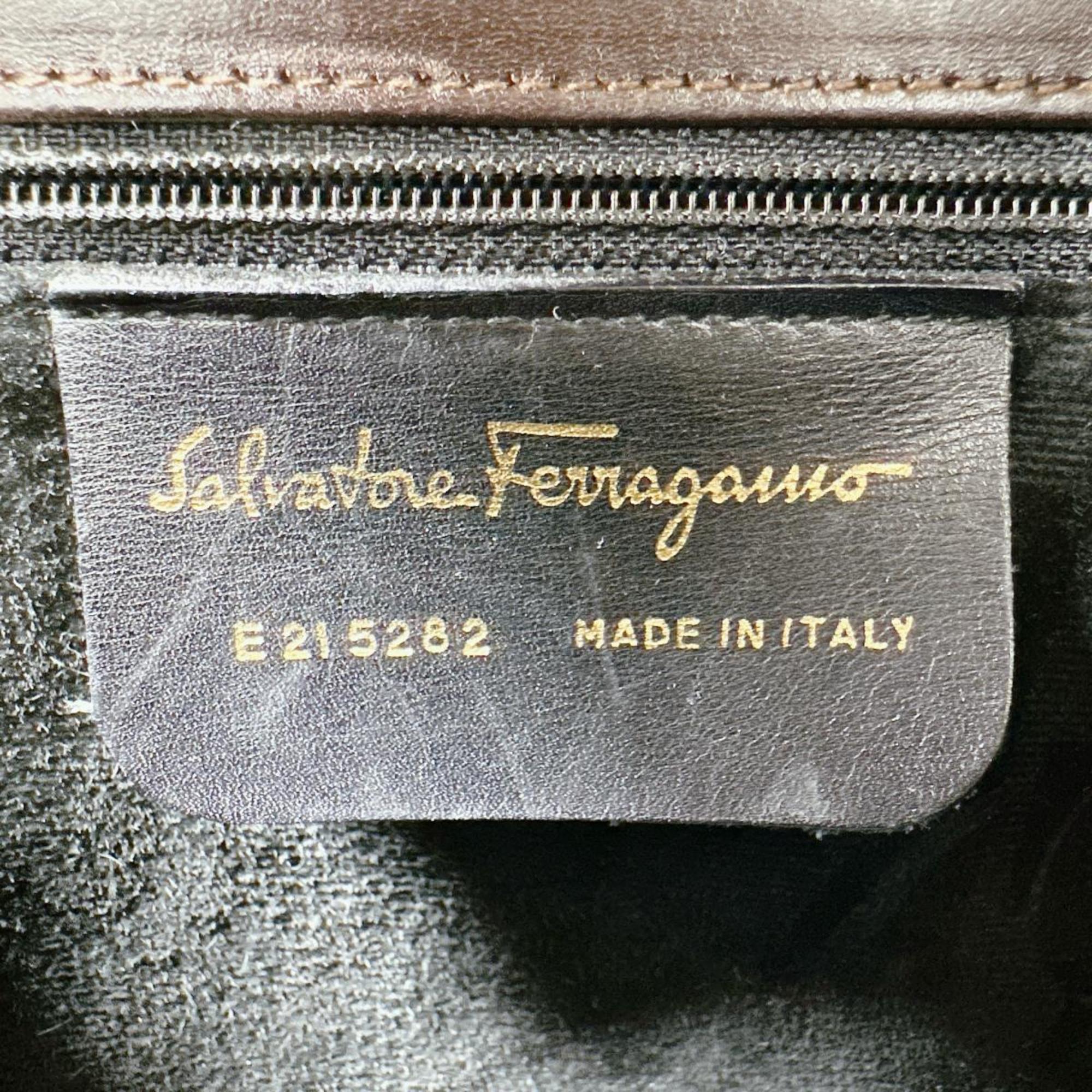 Salvatore Ferragamo Brown Leather Handbag (Pre-Owned)