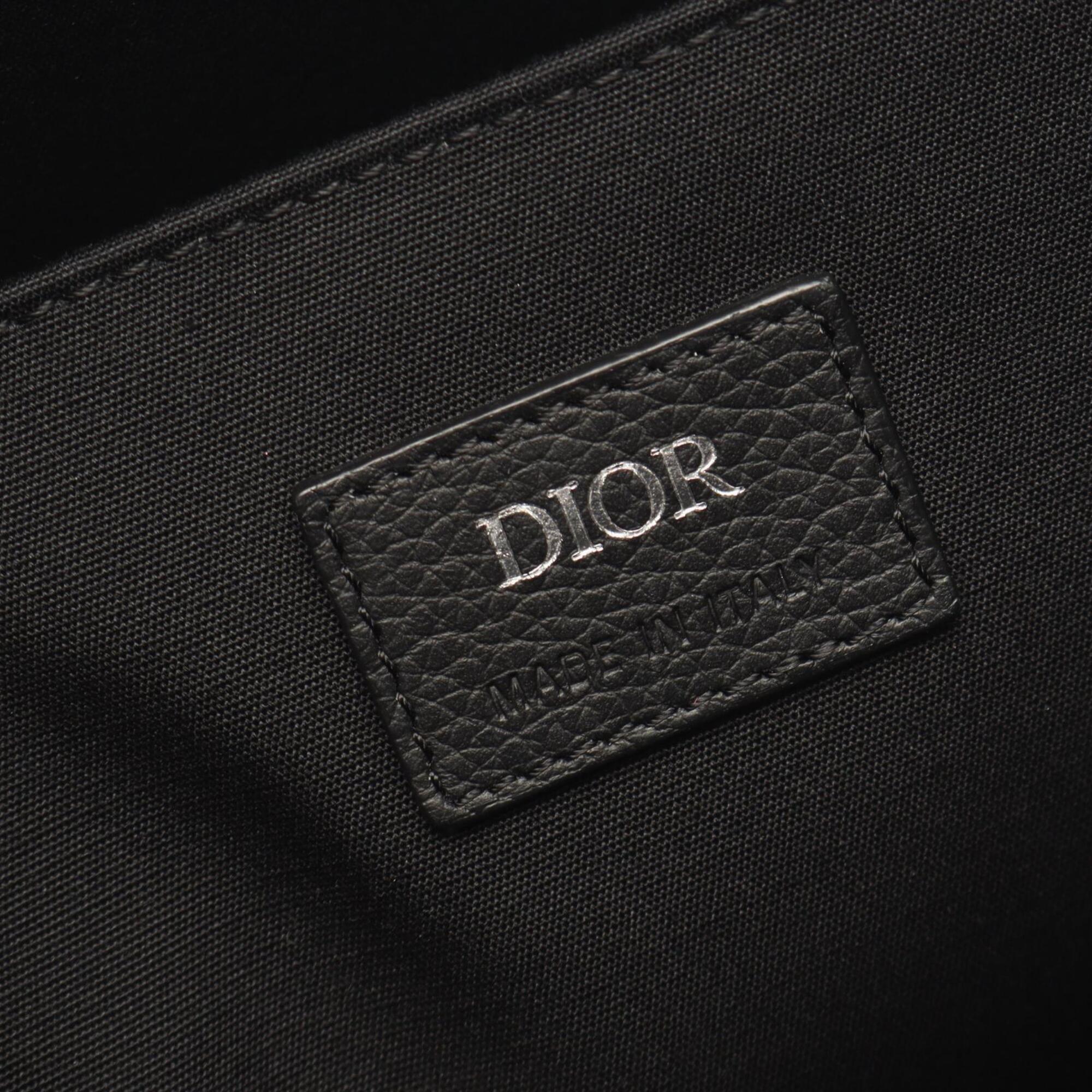 Christian Dior Black Canvas Leather Handbag Tote Bag (Pre-Owned)