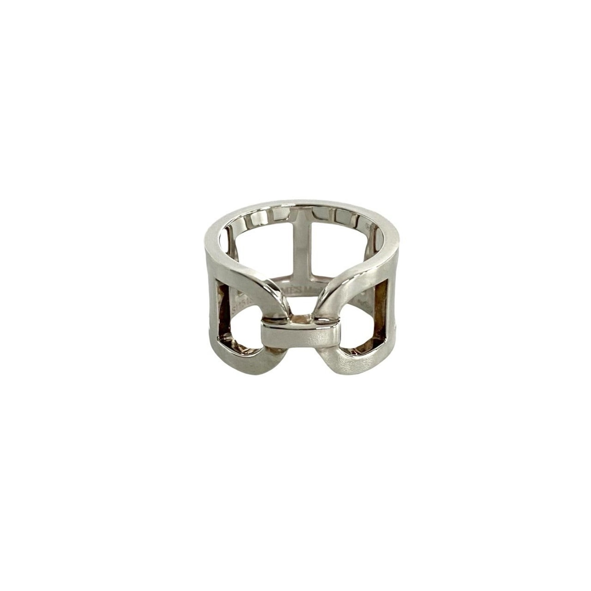 Hermes Silver Silver 925 Band Ring (Pre-Owned)