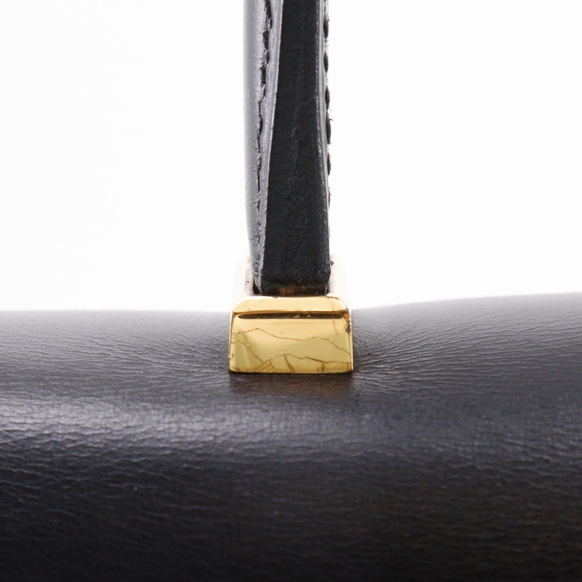Hermes Black Box Calf Leather Handbag (Pre-Owned)
