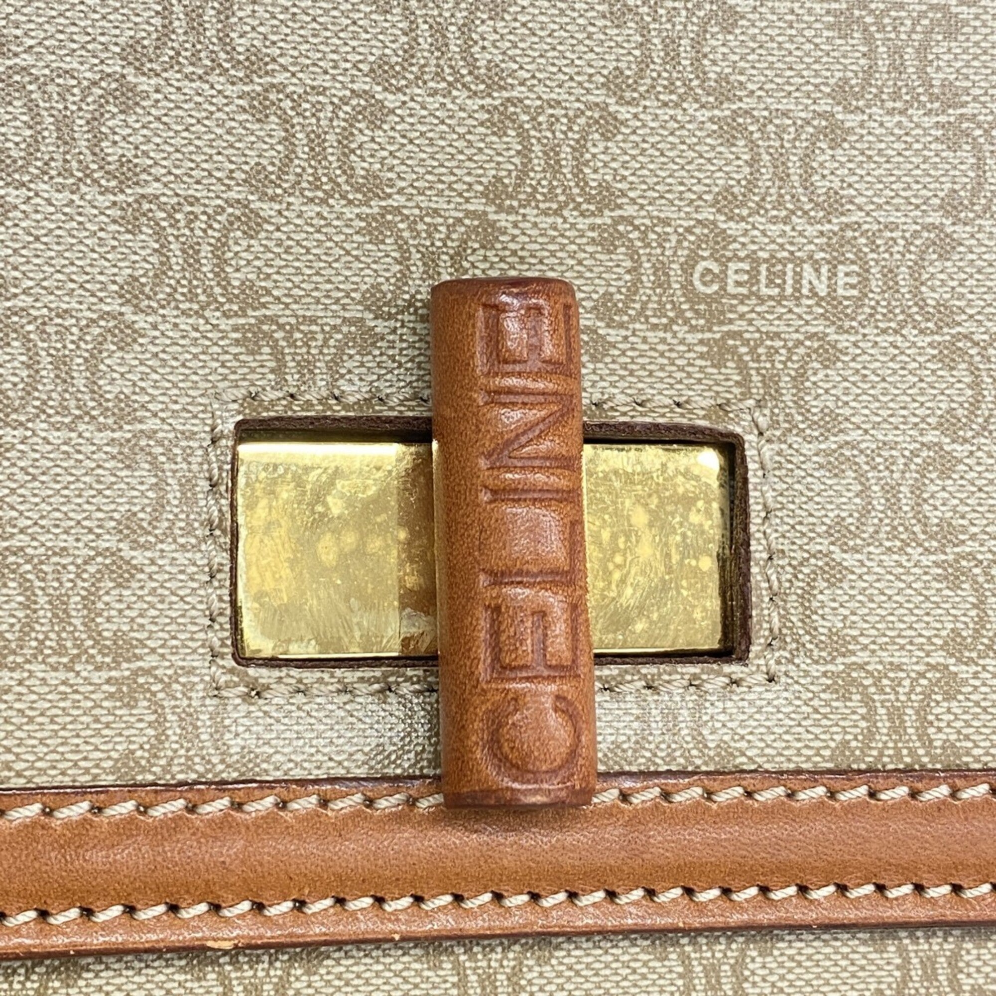 Celine Beige Brown Pvc Handbag (Pre-Owned)