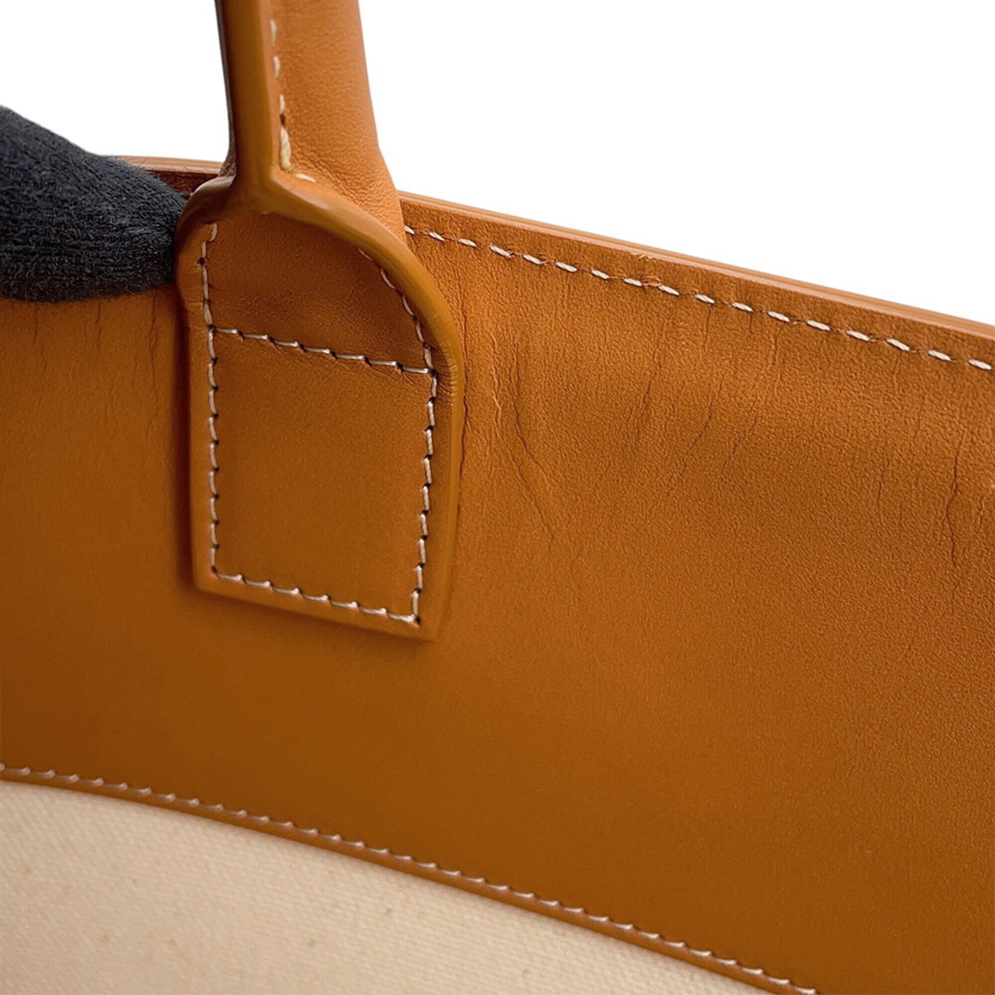 Celine Beige Camel Canvas Leather Tote Bag (Pre-Owned)