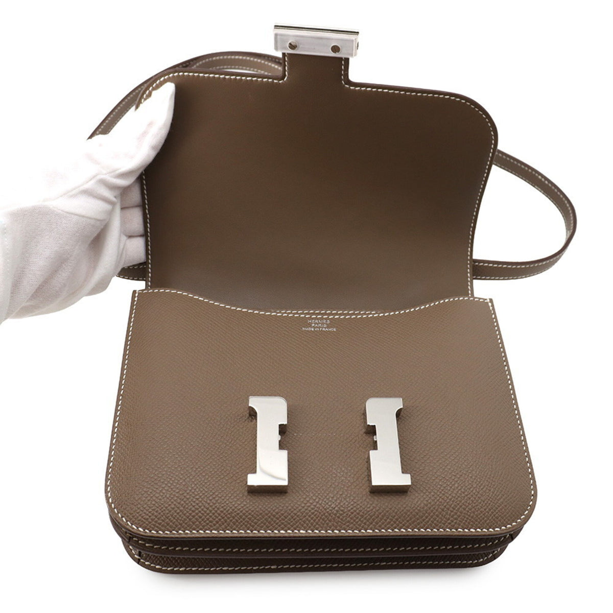 Hermes Constance Etoupe Gray Epsom Leather Shoulder Bag (Pre-Owned)