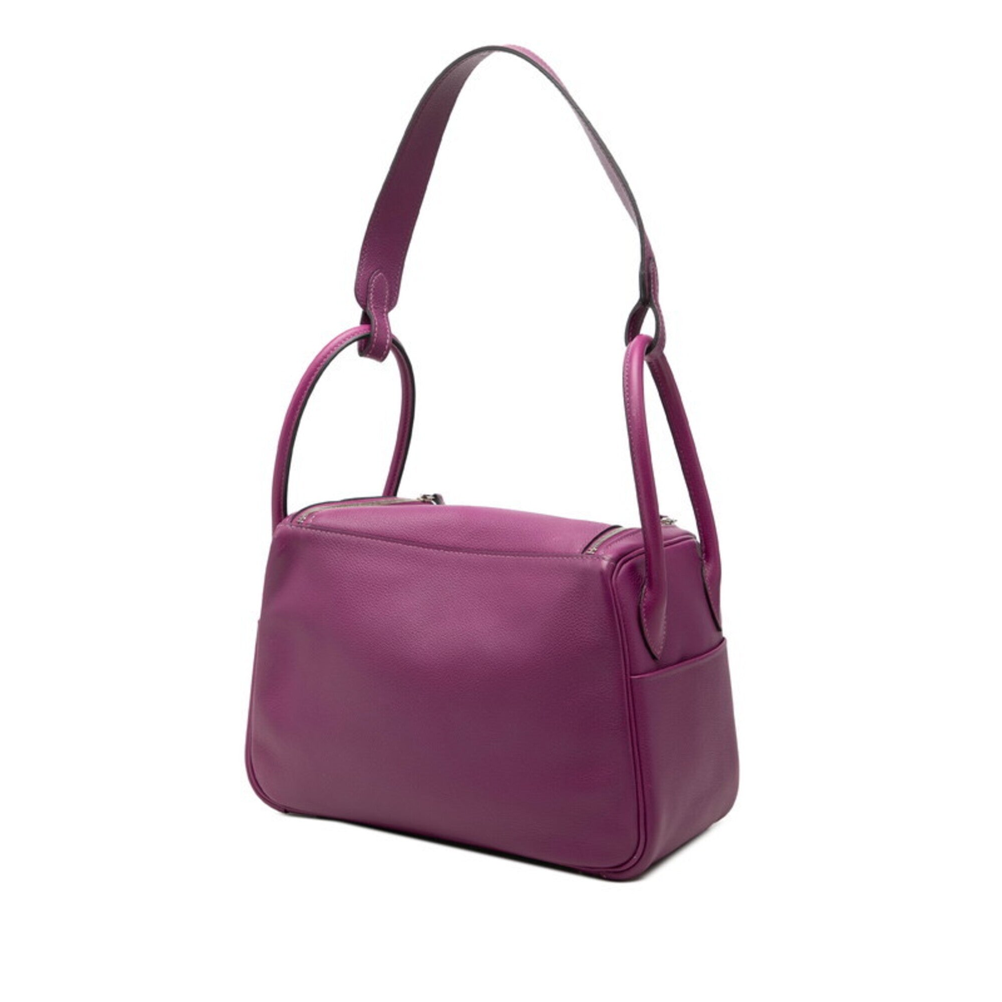 Hermes Anemone Purple Evercalf Leather Handbag Shoulder Bag (Pre-Owned)