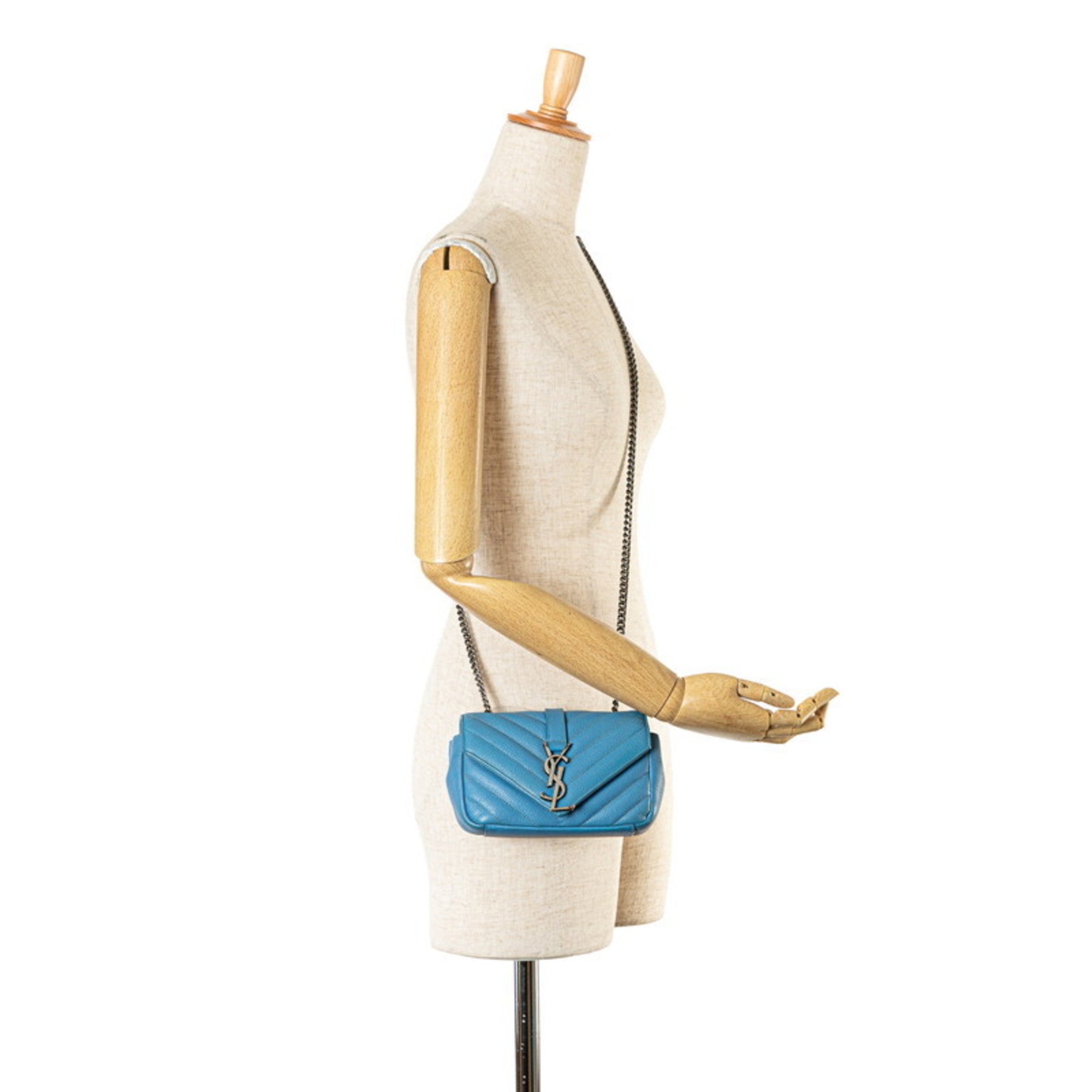 Saint Laurent Blue Leather Shoulder Bag (Pre-Owned)