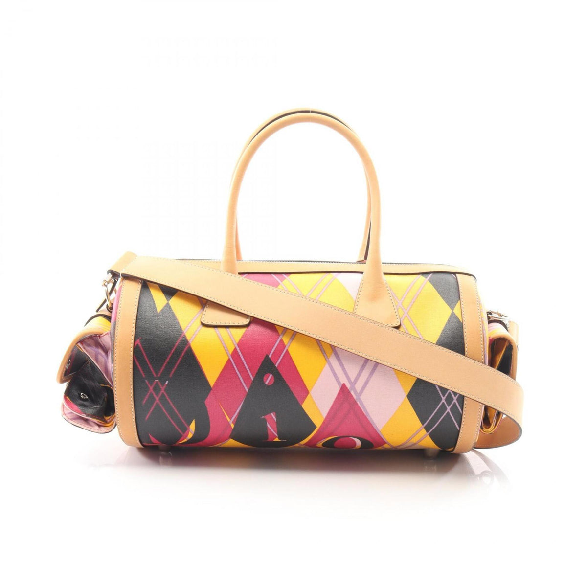 Christian Dior Brown Multi-Color Coated Canvas Leather Handbag (Pre-Owned)