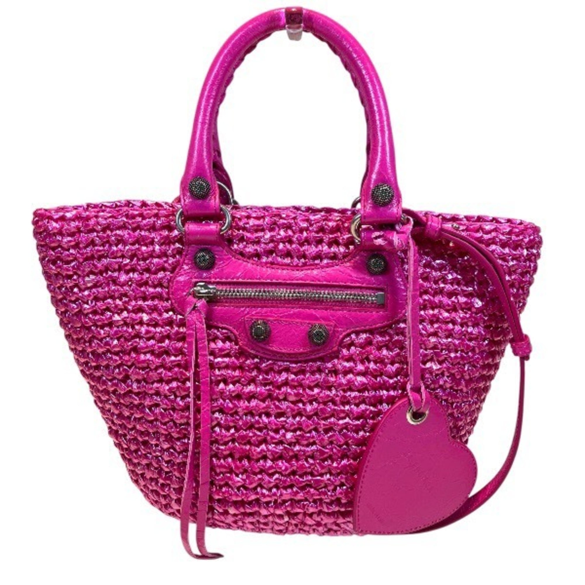 Balenciaga Pink Nylon Handbag Shoulder Bag (Pre-Owned)