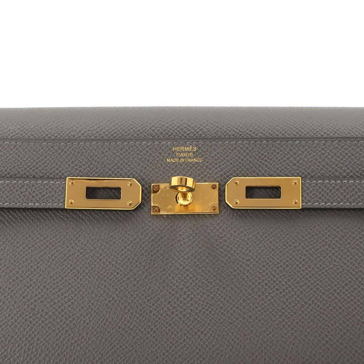 Hermes Gray Epsom Leather Chain/Shoulder Wallet (Pre-Owned)