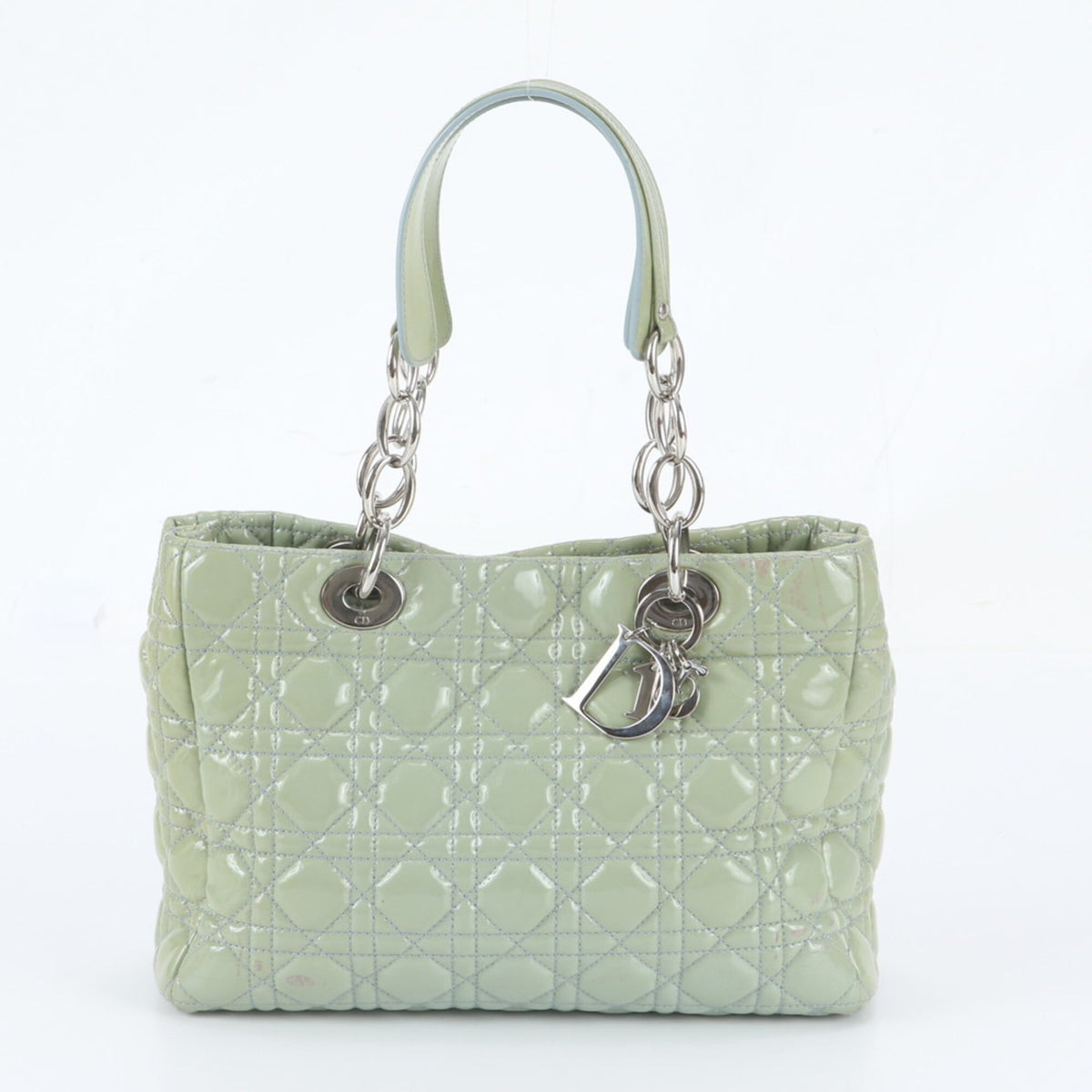 Christian Dior Green Leather Shoulder Bag Tote Bag (Pre-Owned)