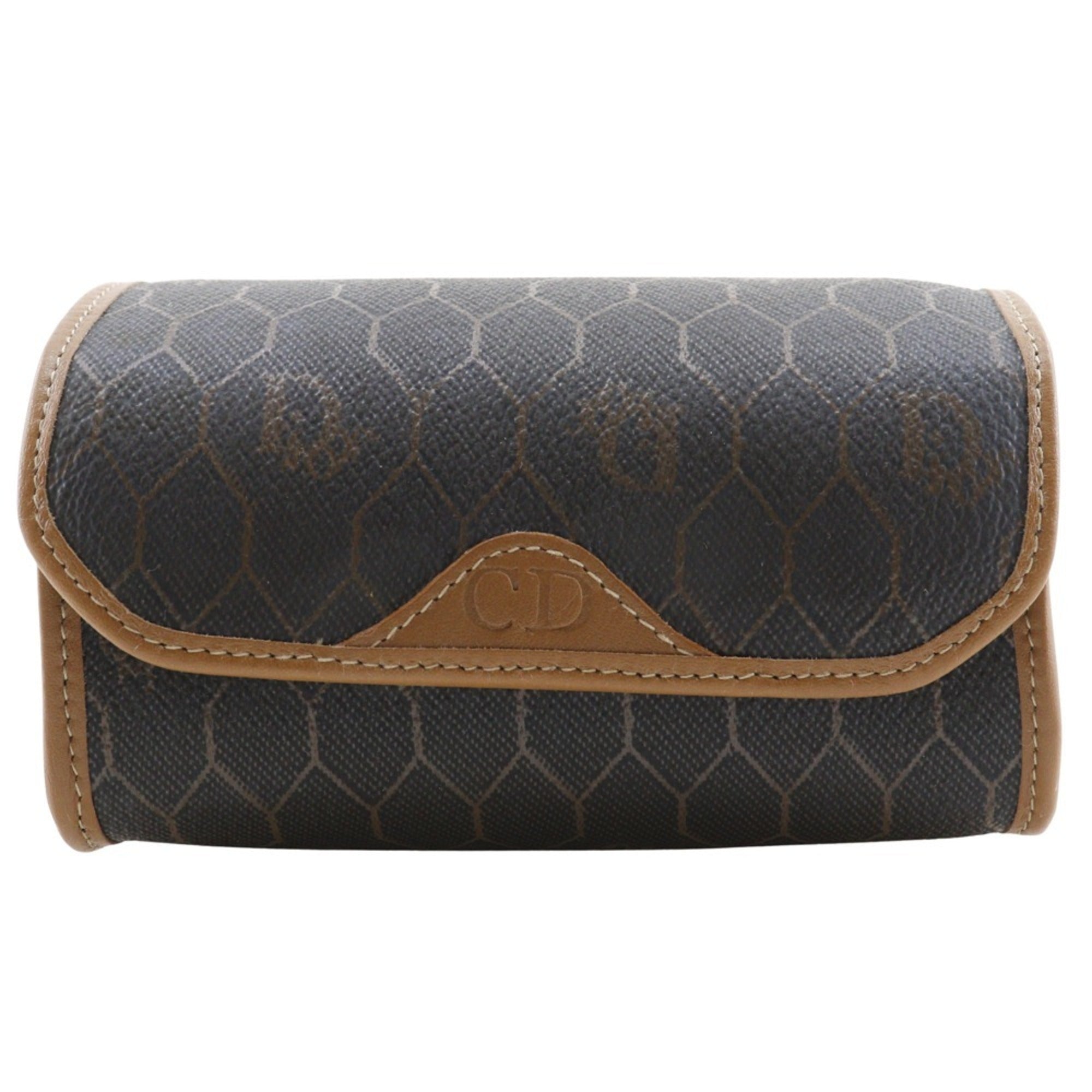 Christian Dior Brown Dark Brown Pvc Pouch (Pre-Owned)