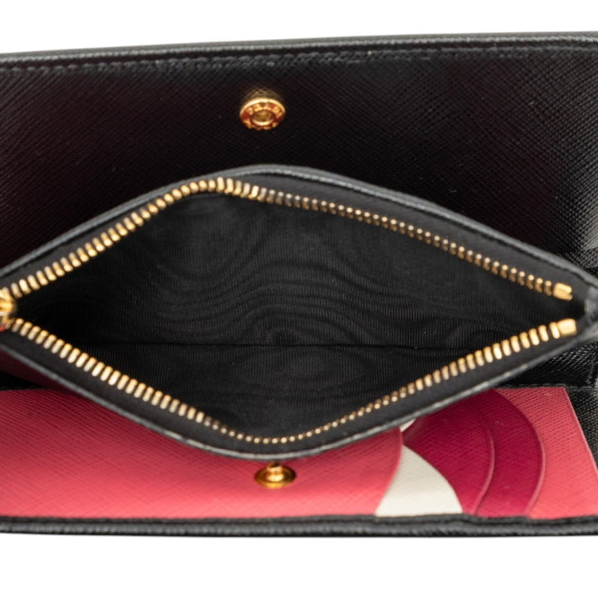 Prada Black Pink Leather Wallet (Bi-Fold) (Pre-Owned)