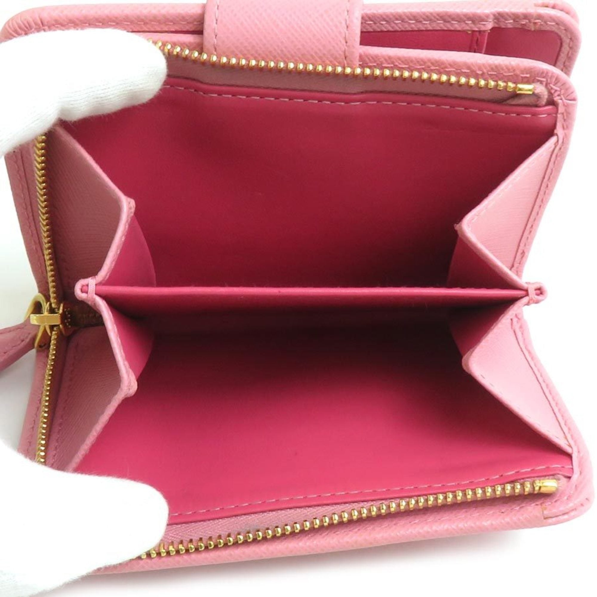 Prada Pink Leather Wallet (Bi-Fold) (Pre-Owned)