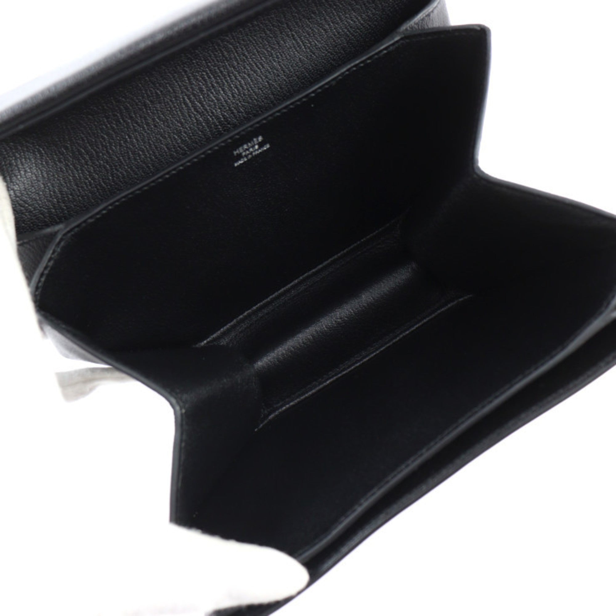 Hermes Black Chevre Leather Clutch Bag Handbag (Pre-Owned)