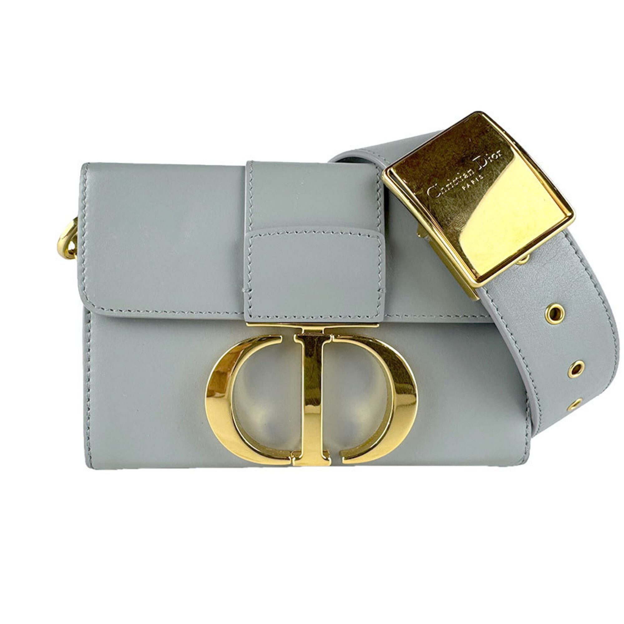 Christian Dior Gray Leather Shoulder Bag (Pre-Owned)