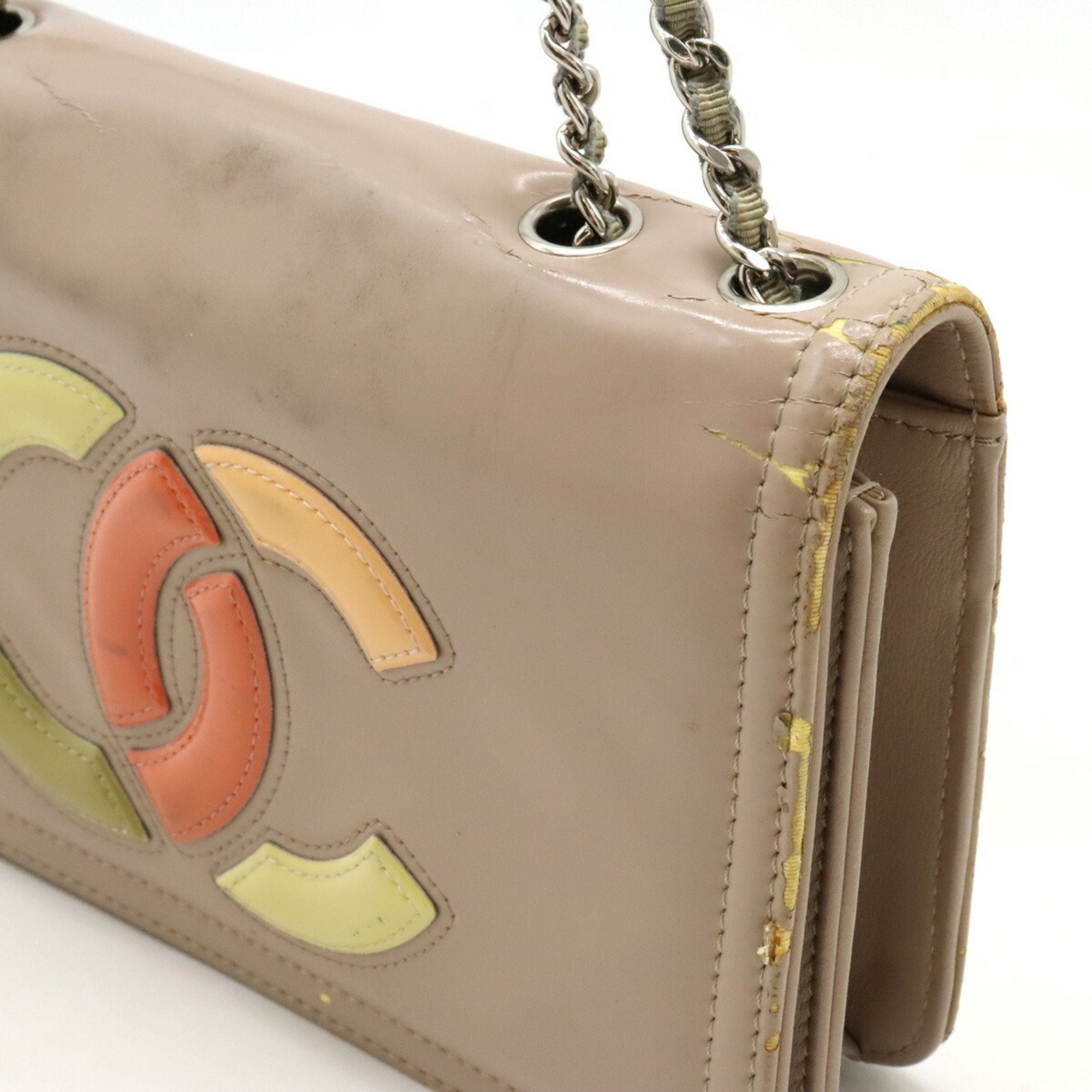 Chanel Multi-Color Leather Shoulder Bag Tote Bag (Pre-Owned)