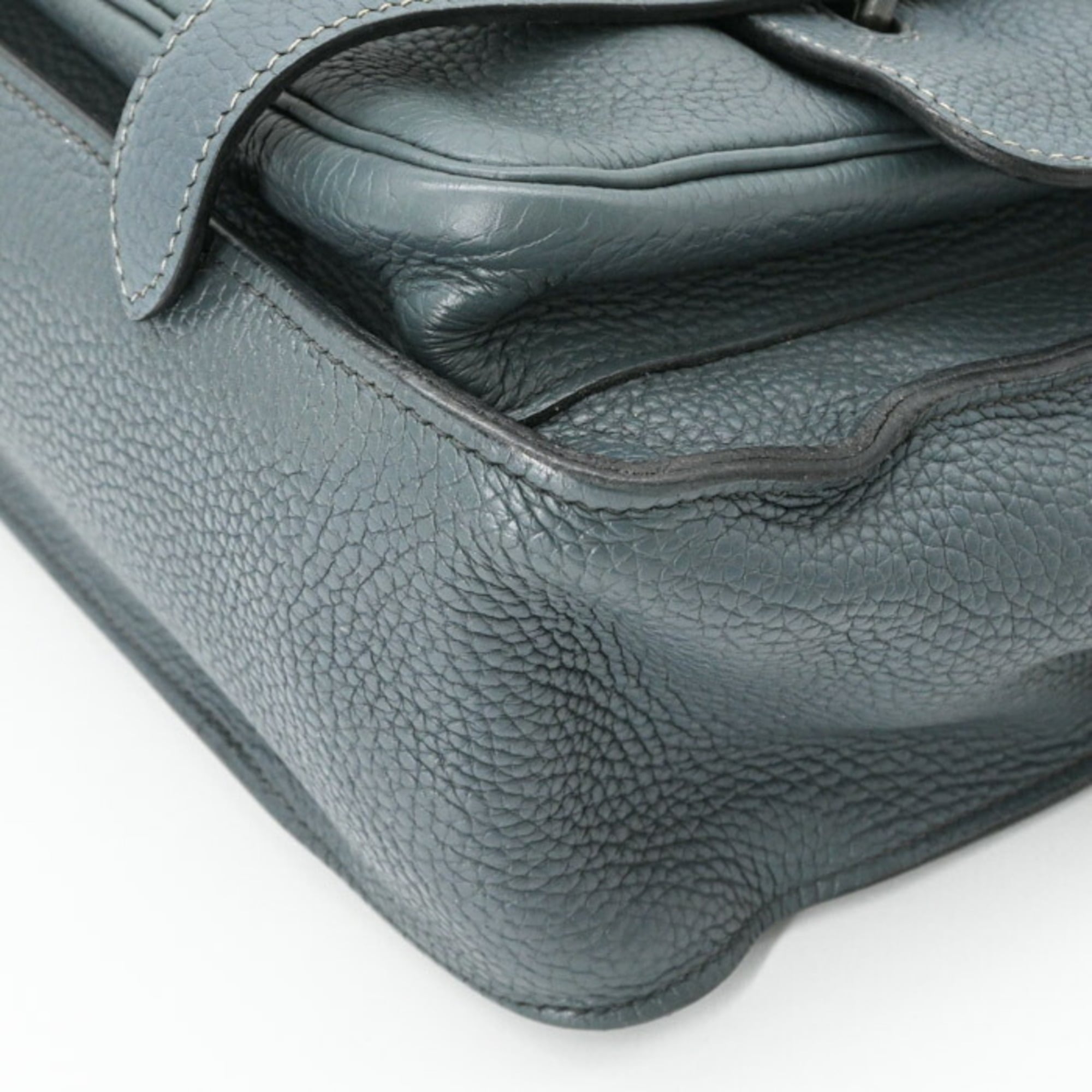 Hermes Blue Brown Taurillon Clemence Leather Leather Shoulder Bag (Pre-Owned)