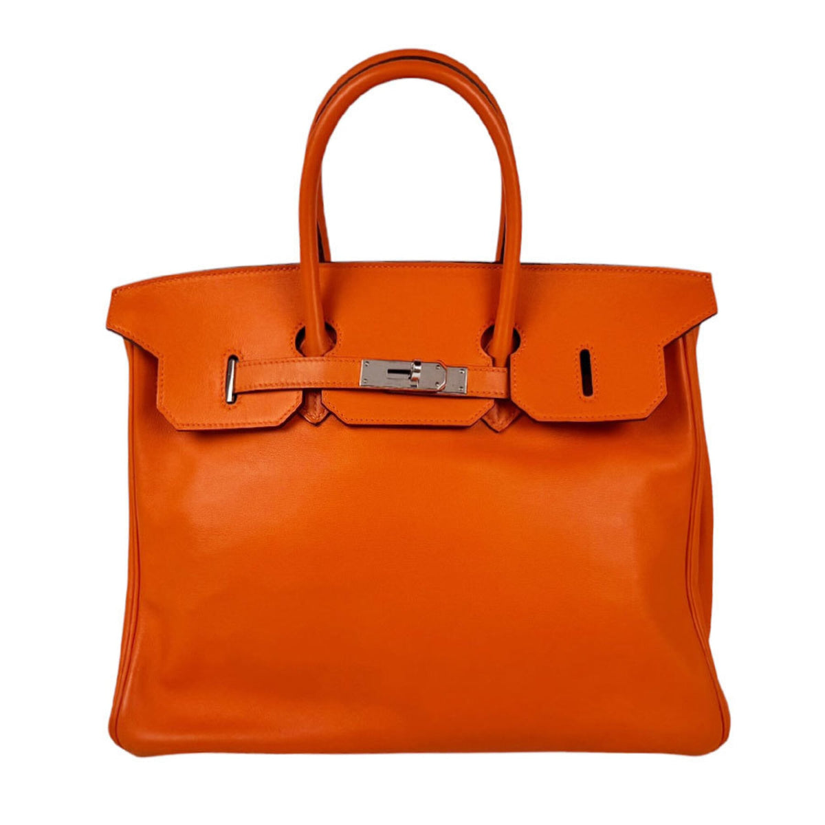 Hermes Orange Swift Leather Handbag (Pre-Owned)