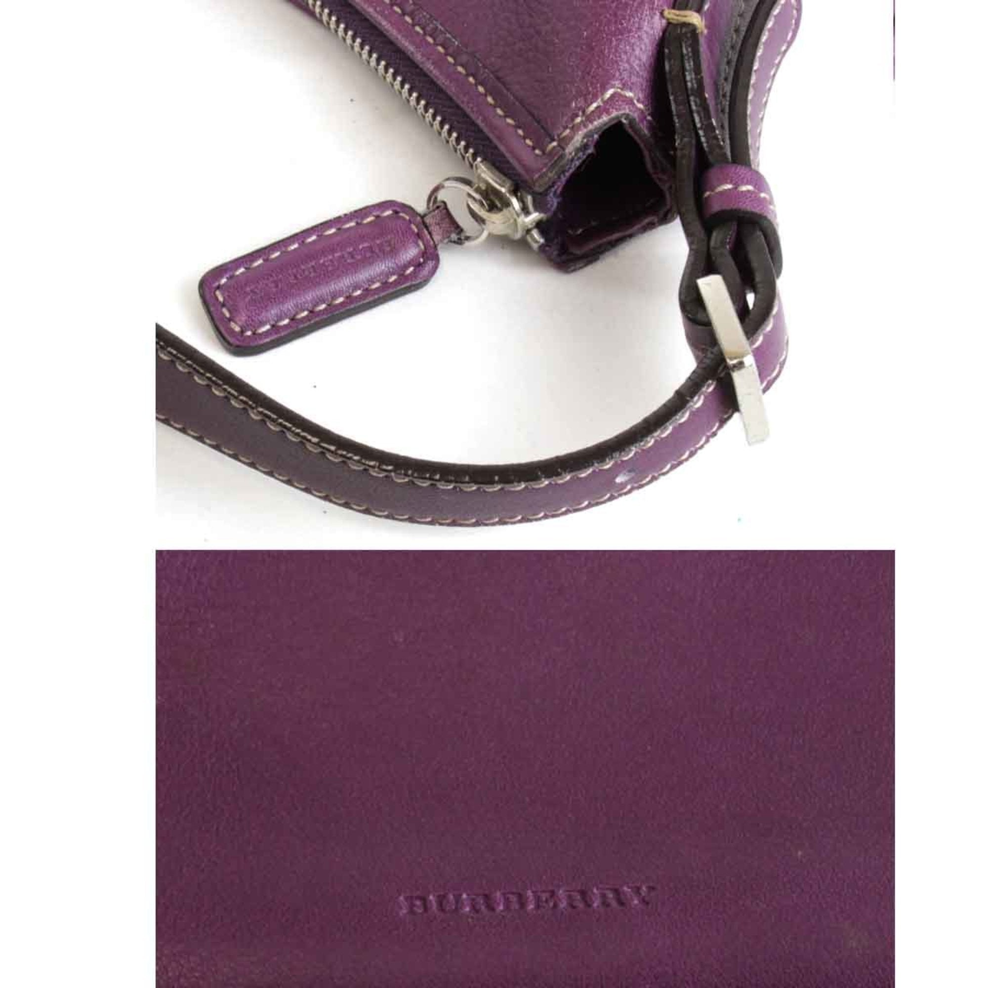 Burberry Purple Leather Shoulder Bag (Pre-Owned)