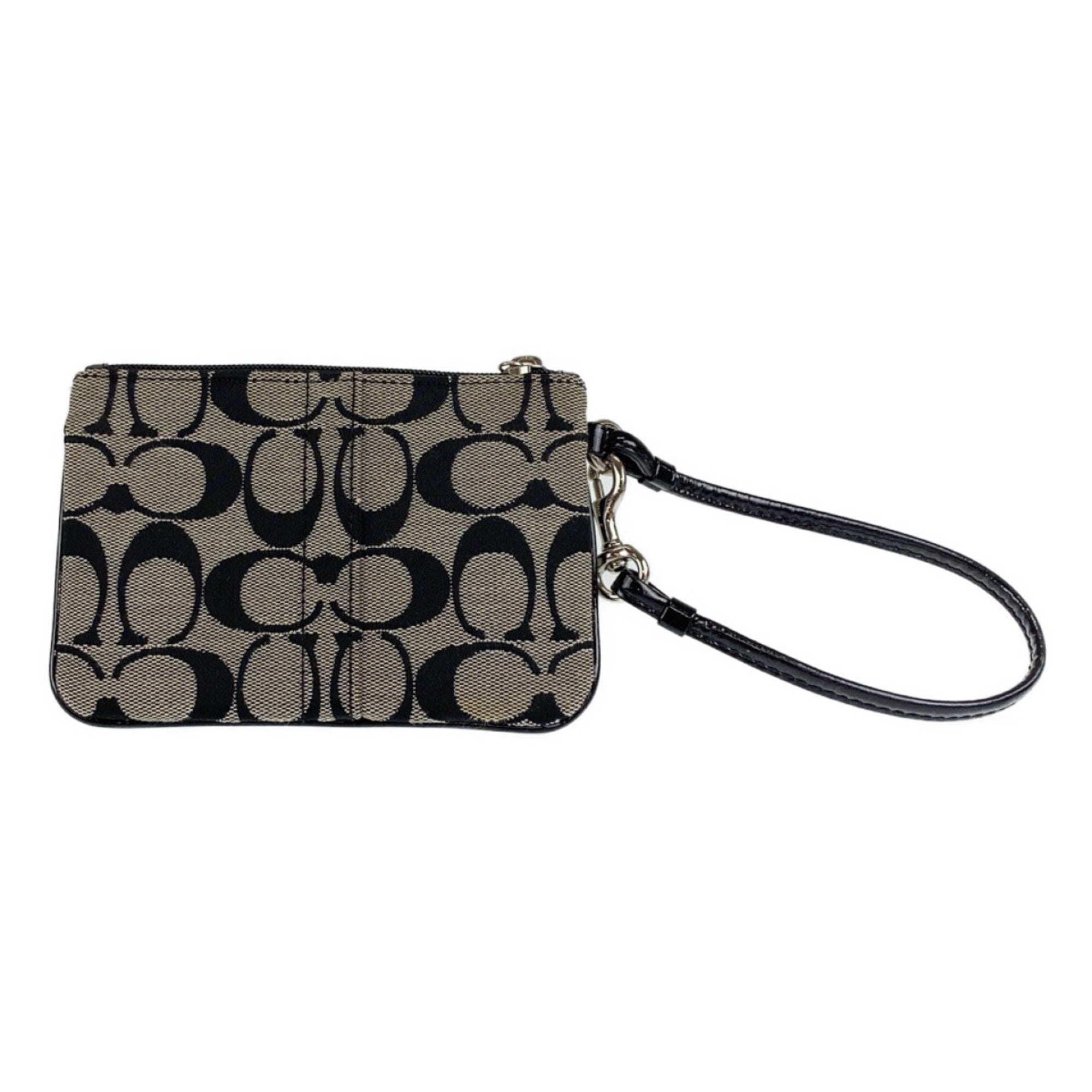 Coach Signature Black Canvas Pouch (Pre-Owned)