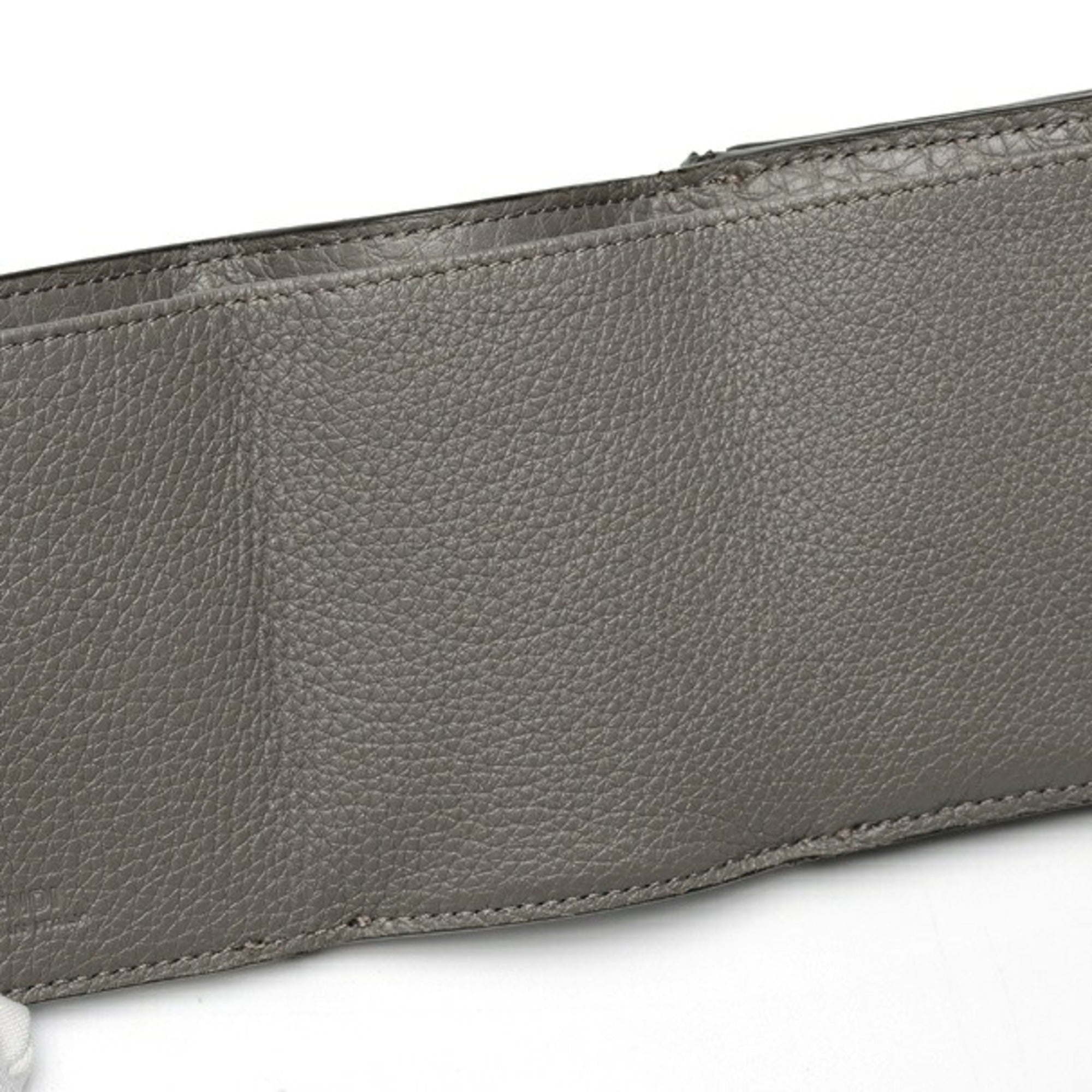 Fendi Gray Leather Wallet (Tri-Fold) (Pre-Owned)