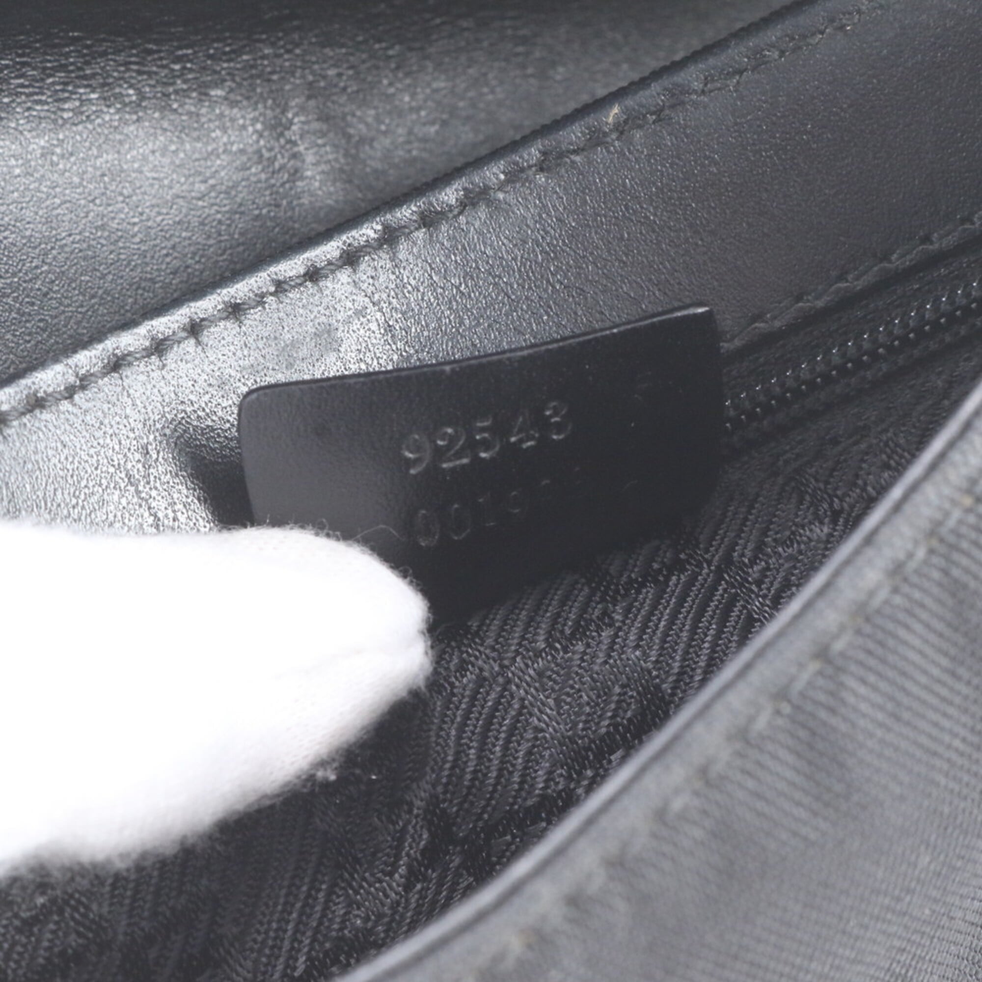 Gucci Black Leather Nylon Pouch Shoulder Bag Sling Bag (Pre-Owned)