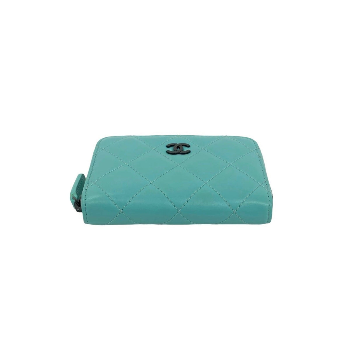 Chanel Green Leather Coin Purse/Coin Case (Pre-Owned)