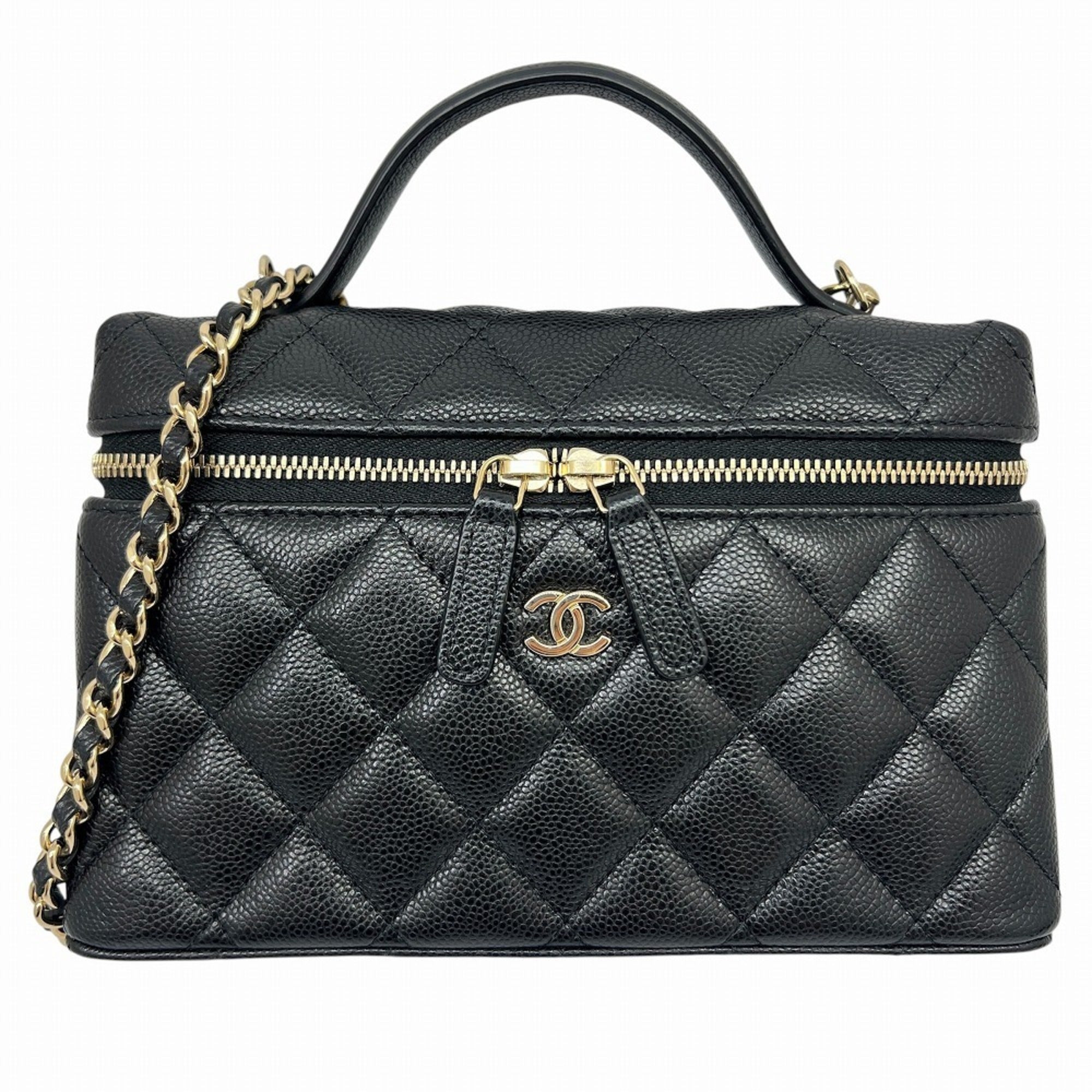 Chanel Black Grained Calfskin Shoulder Bag (Pre-Owned)