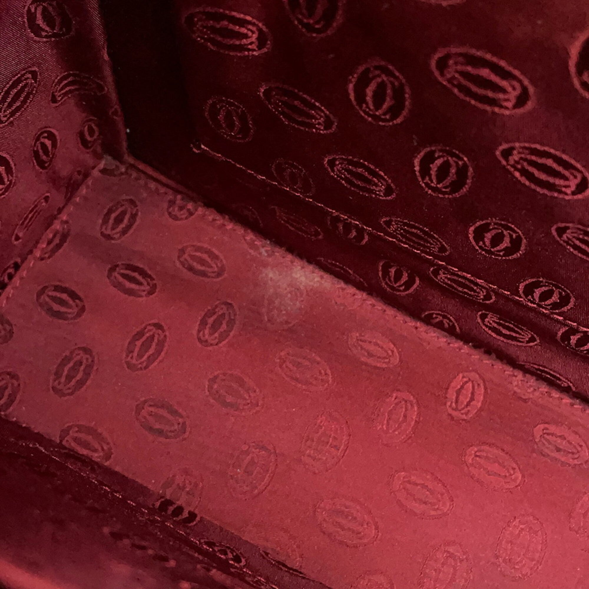 Cartier Bordeaux Leather Handbag (Pre-Owned)