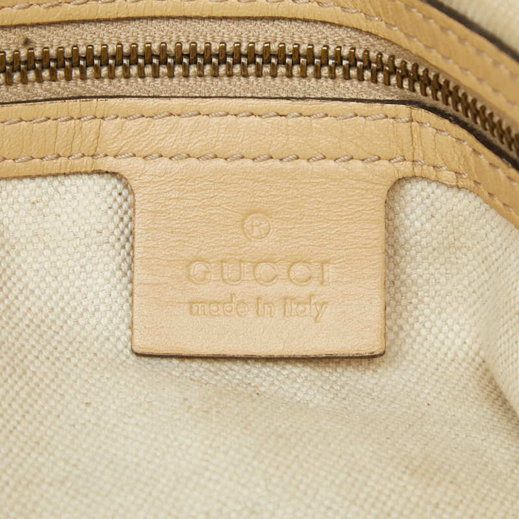 Gucci Beige Gg Leather Leather Handbag (Pre-Owned)
