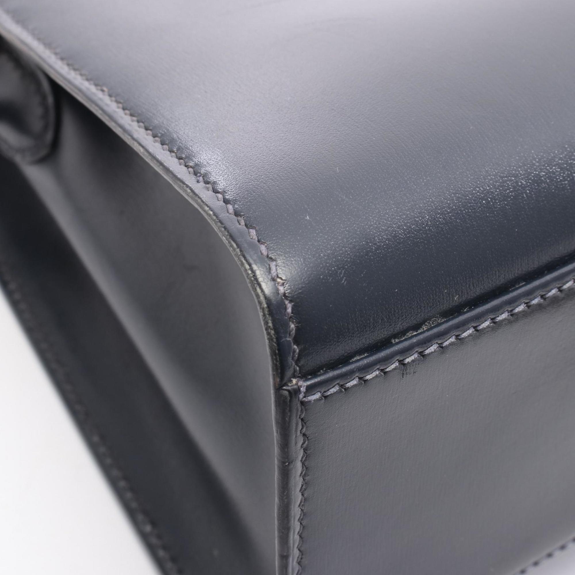 Hermes Navy Leather Shoulder Bag (Pre-Owned)