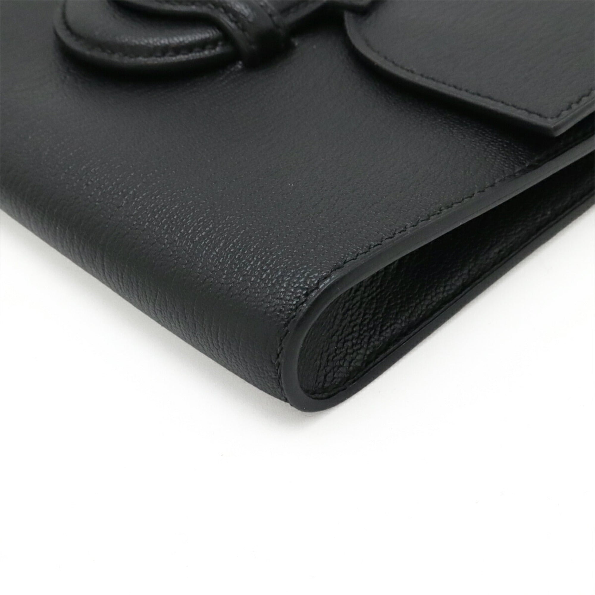 Hermes Black Chevre Leather Clutch Bag (Pre-Owned)