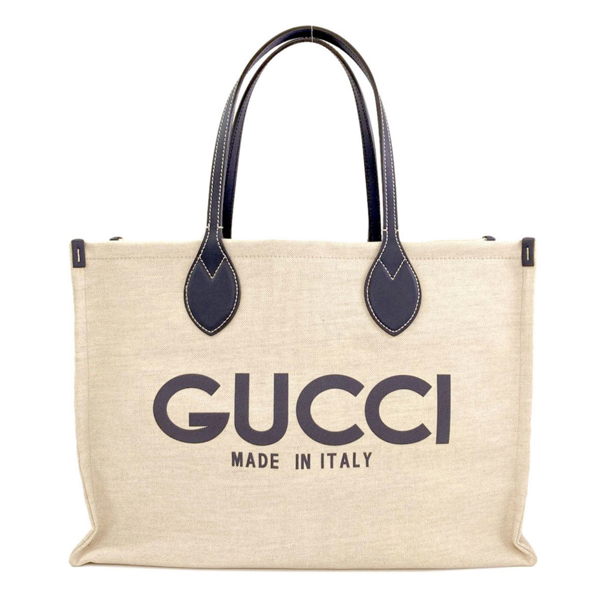 Gucci Beige Canvas Pouch Tote Bag (Pre-Owned)