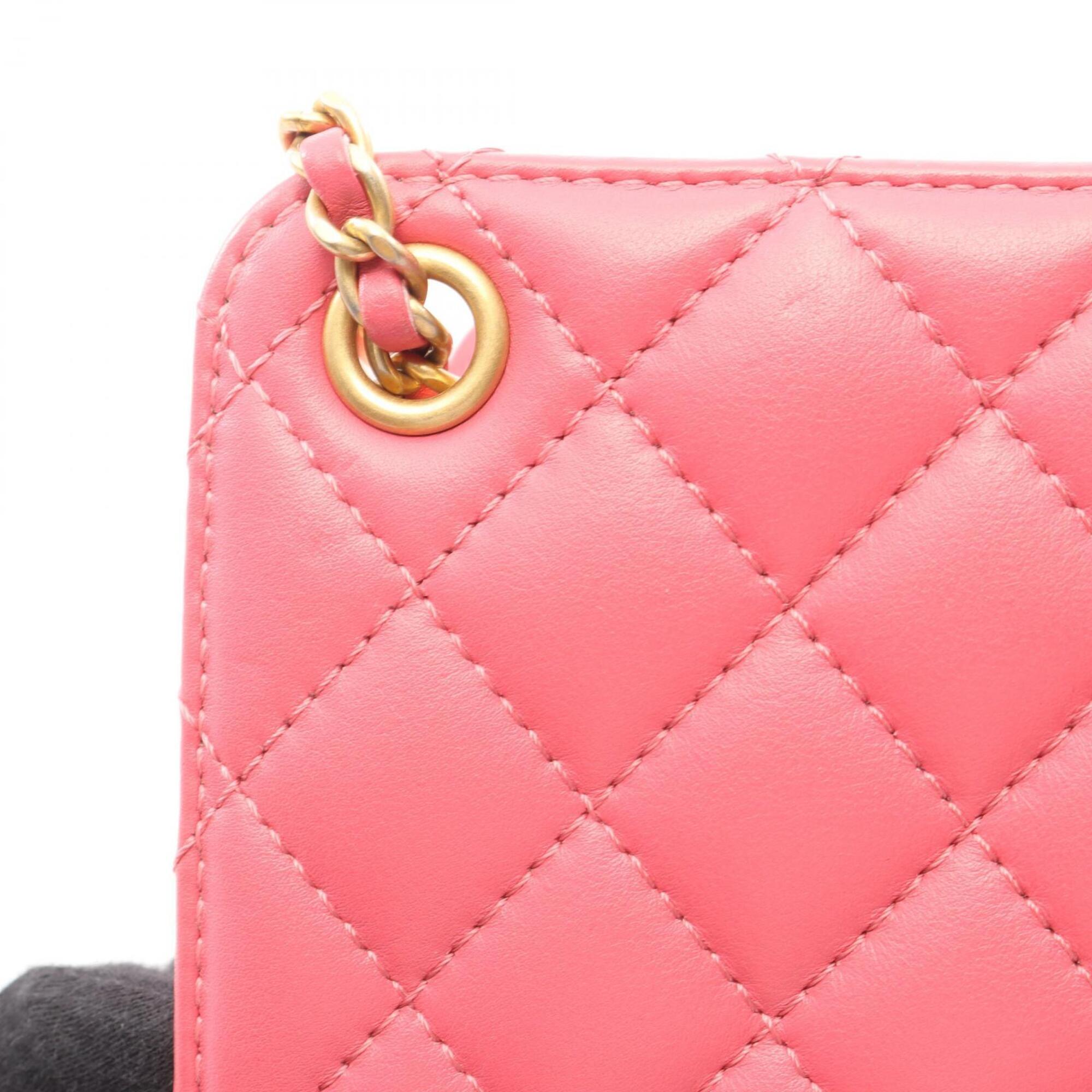 Chanel Pink Leather Handbag Shoulder Bag (Pre-Owned)