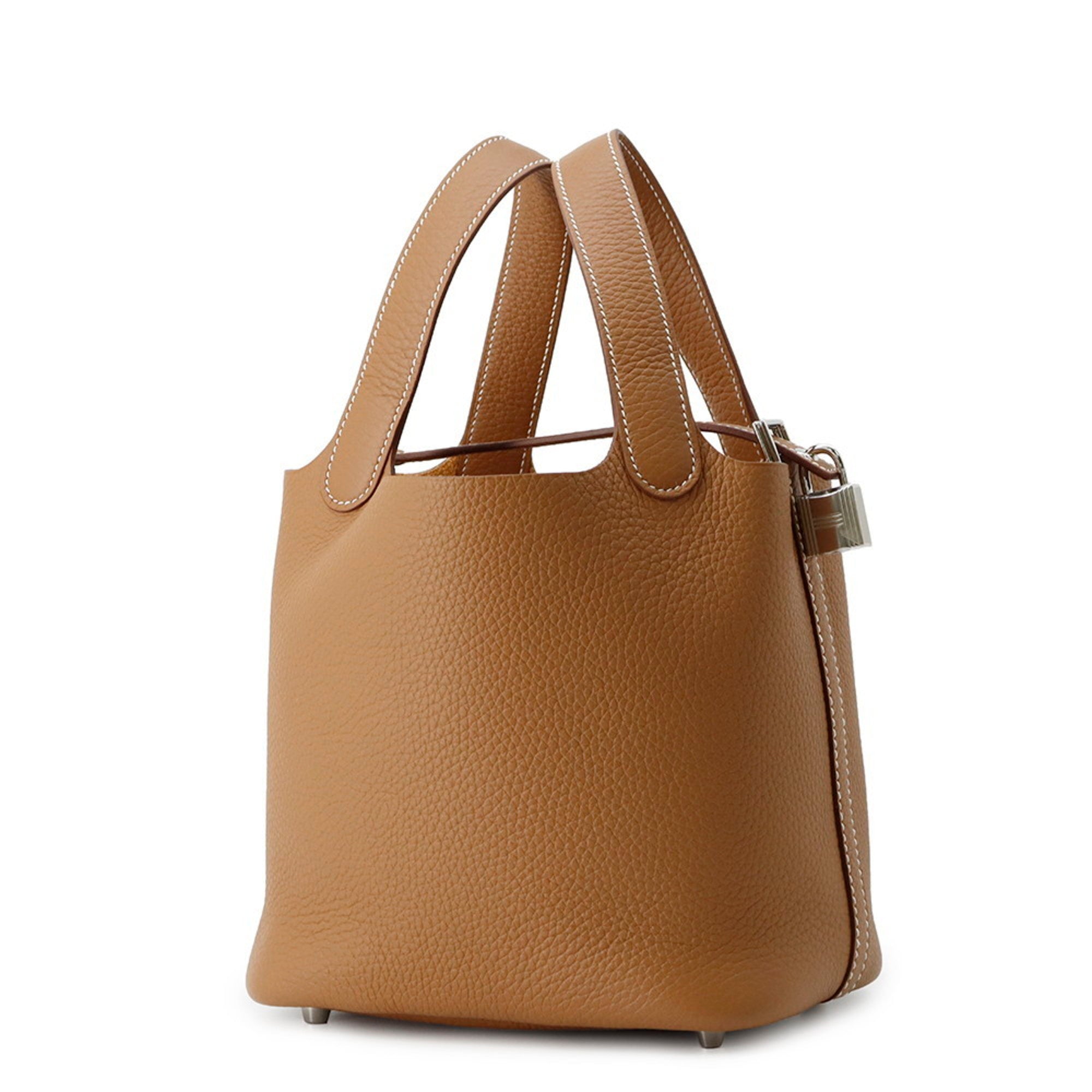 Hermes Picotin Gold Taurillon Clemence Leather Handbag (Pre-Owned)